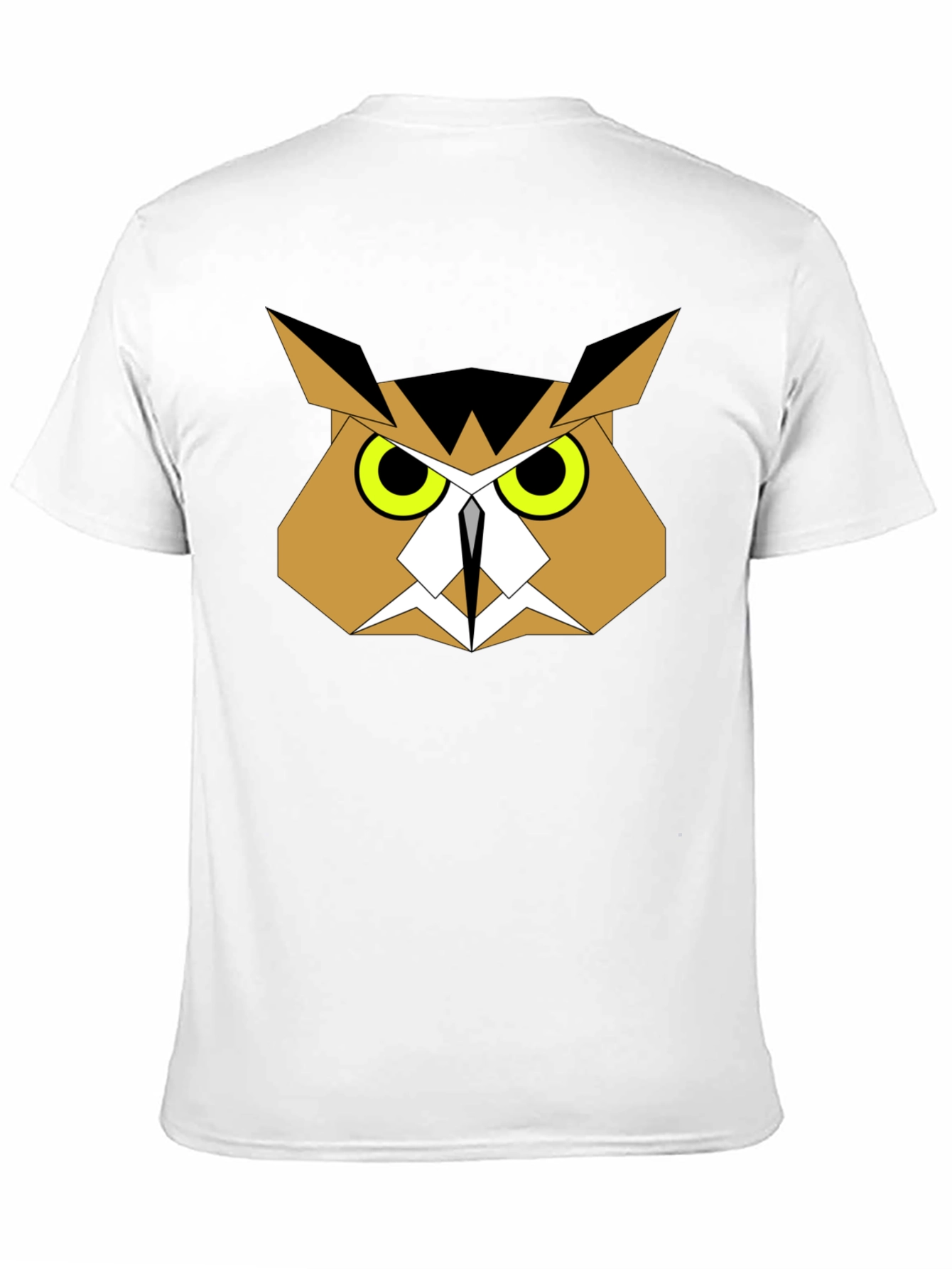 Geometric Owl Graphic Tee - Black Cotton