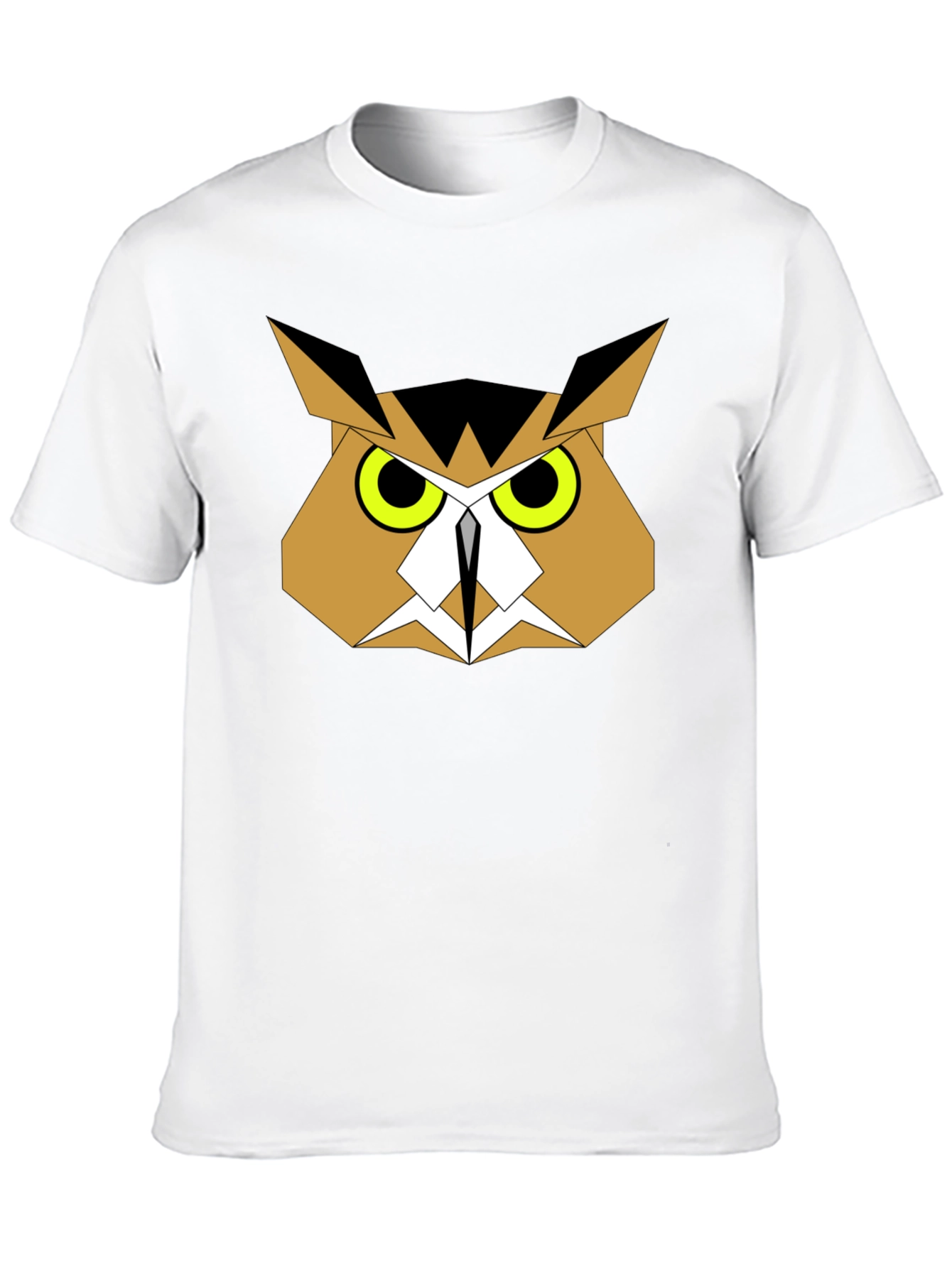 Geometric Owl Graphic Tee - Black Cotton