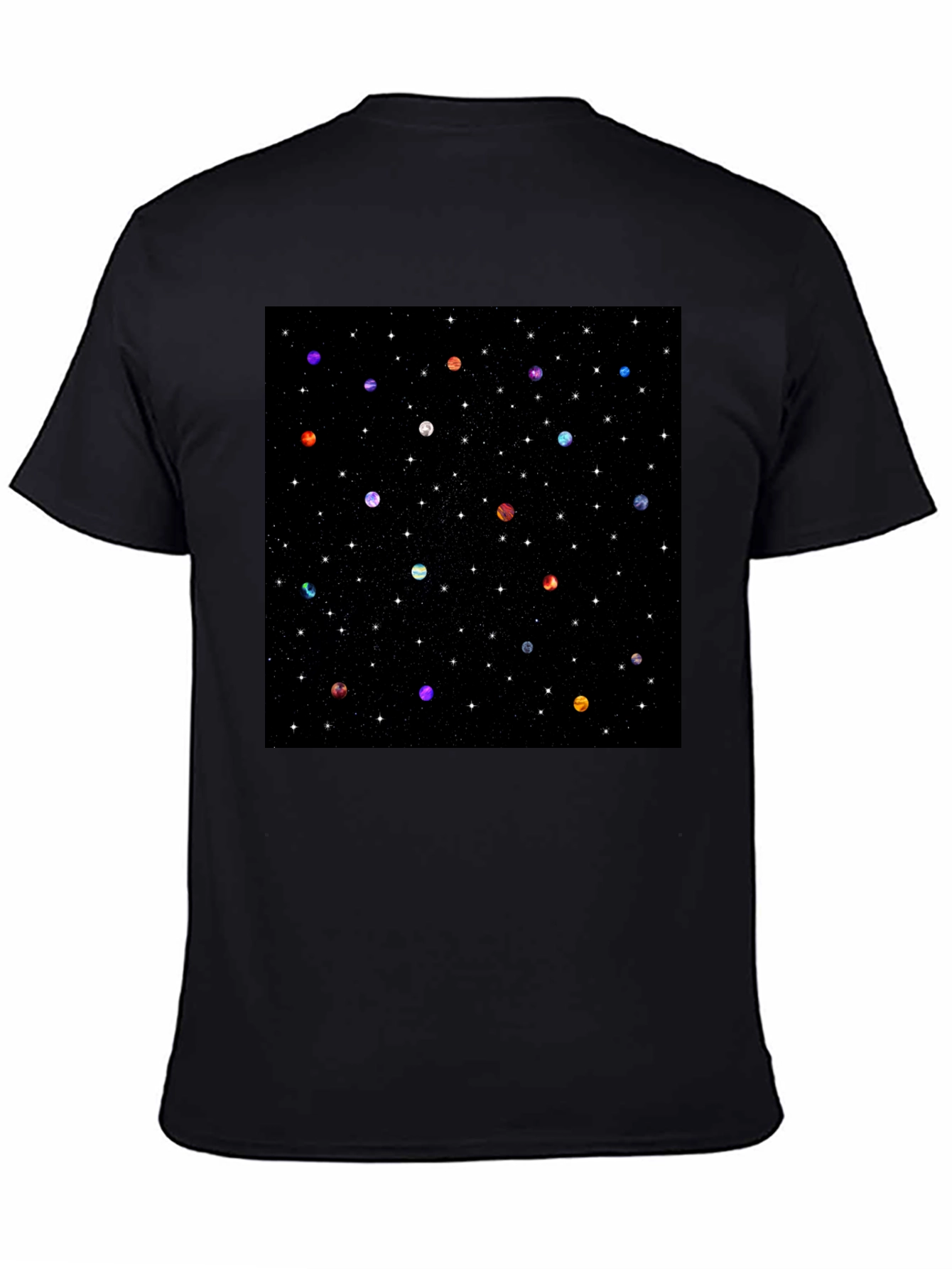 Galaxy Planet Print Crew Neck T-Shirt