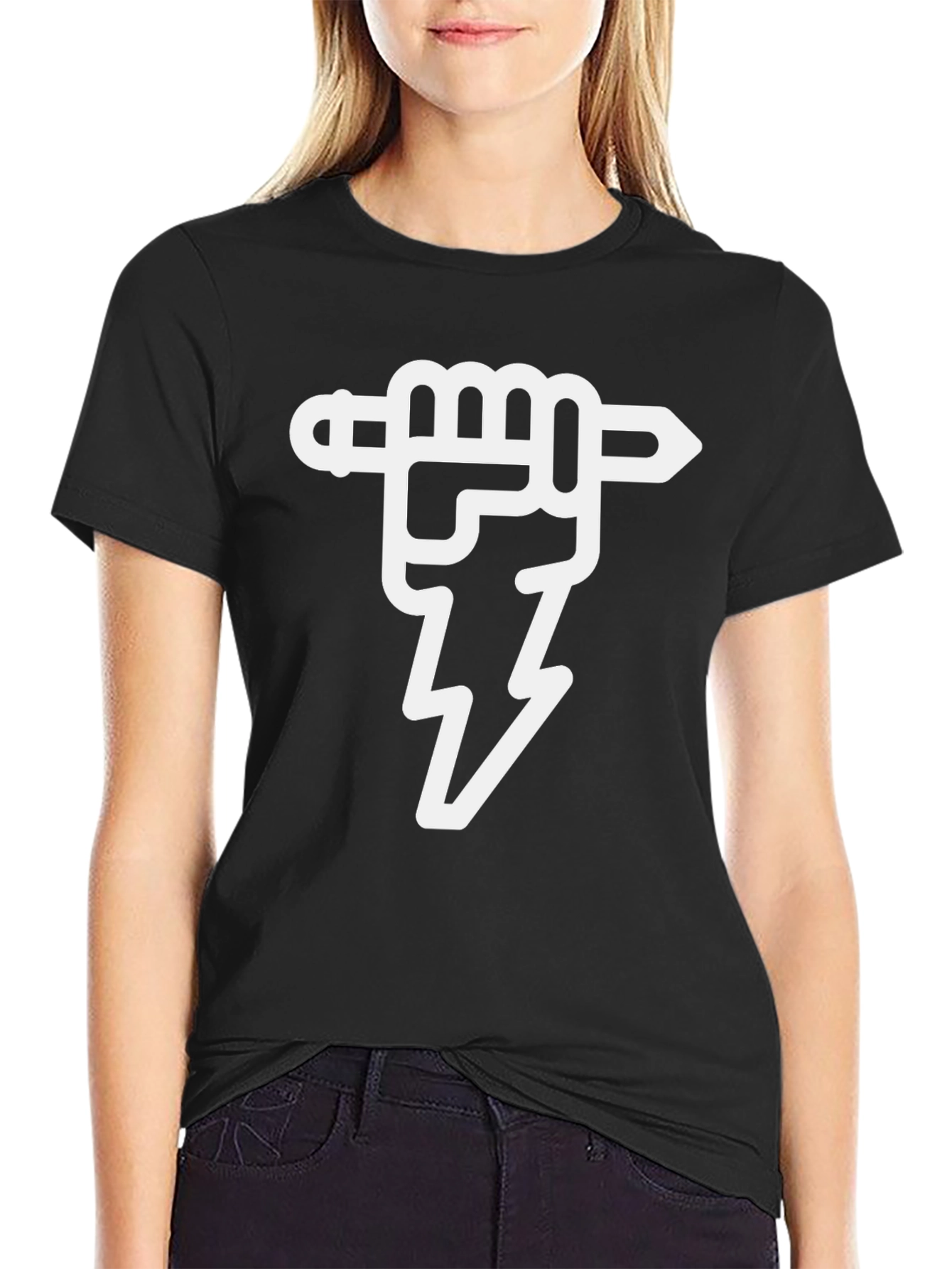 Electricians Fist T-Shirt - Black Cotton Tee