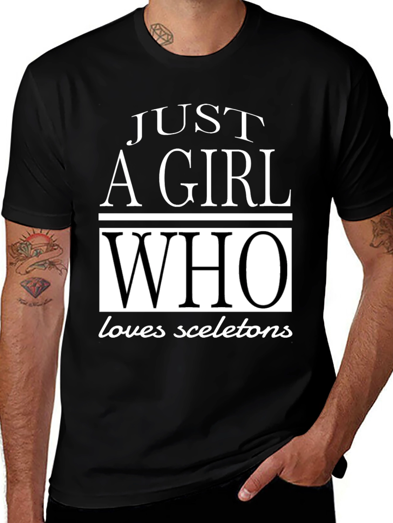 Just A Girl Who Loves Skeletons Graphic Tee