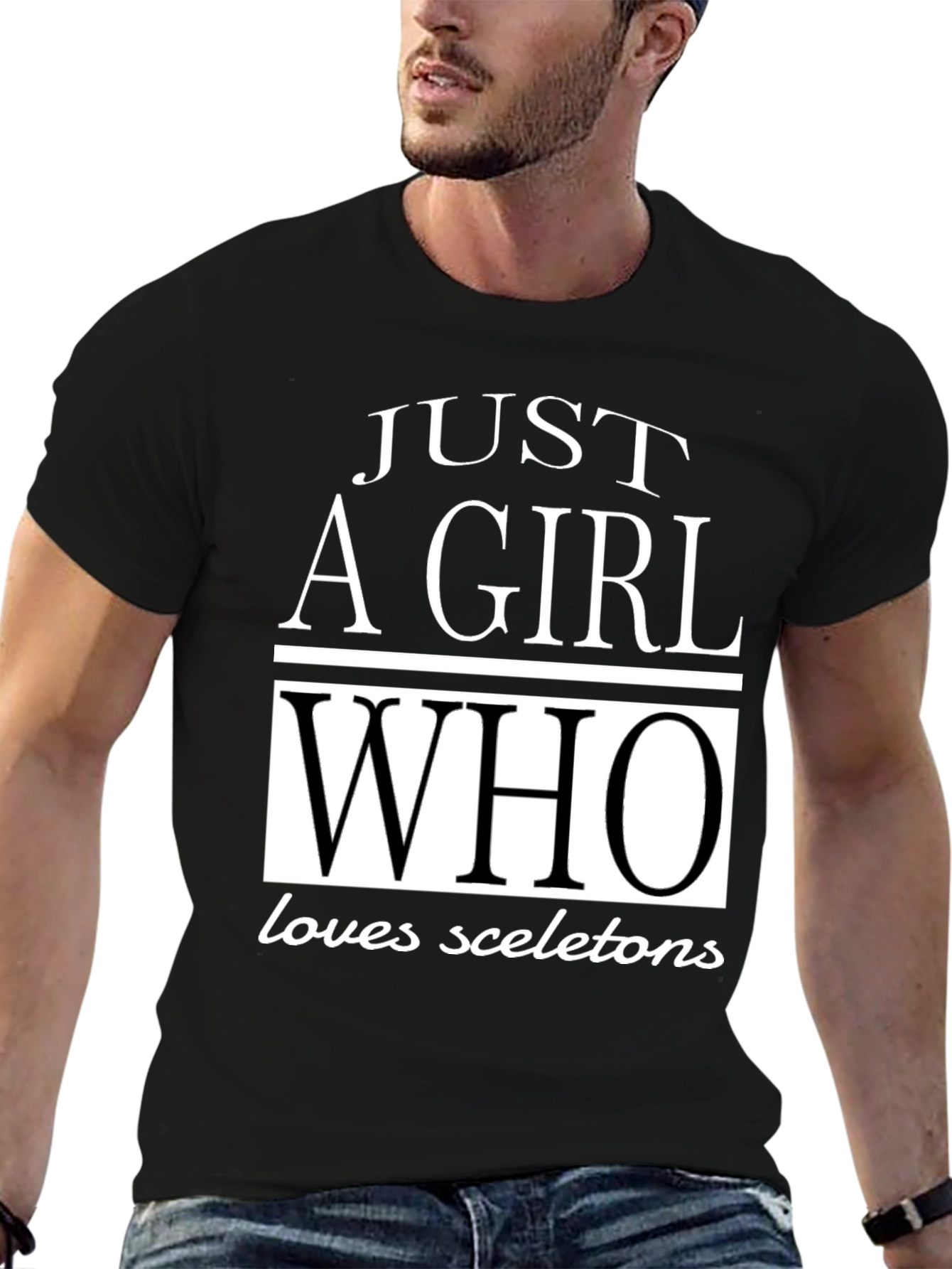 Just A Girl Who Loves Skeletons Graphic Tee