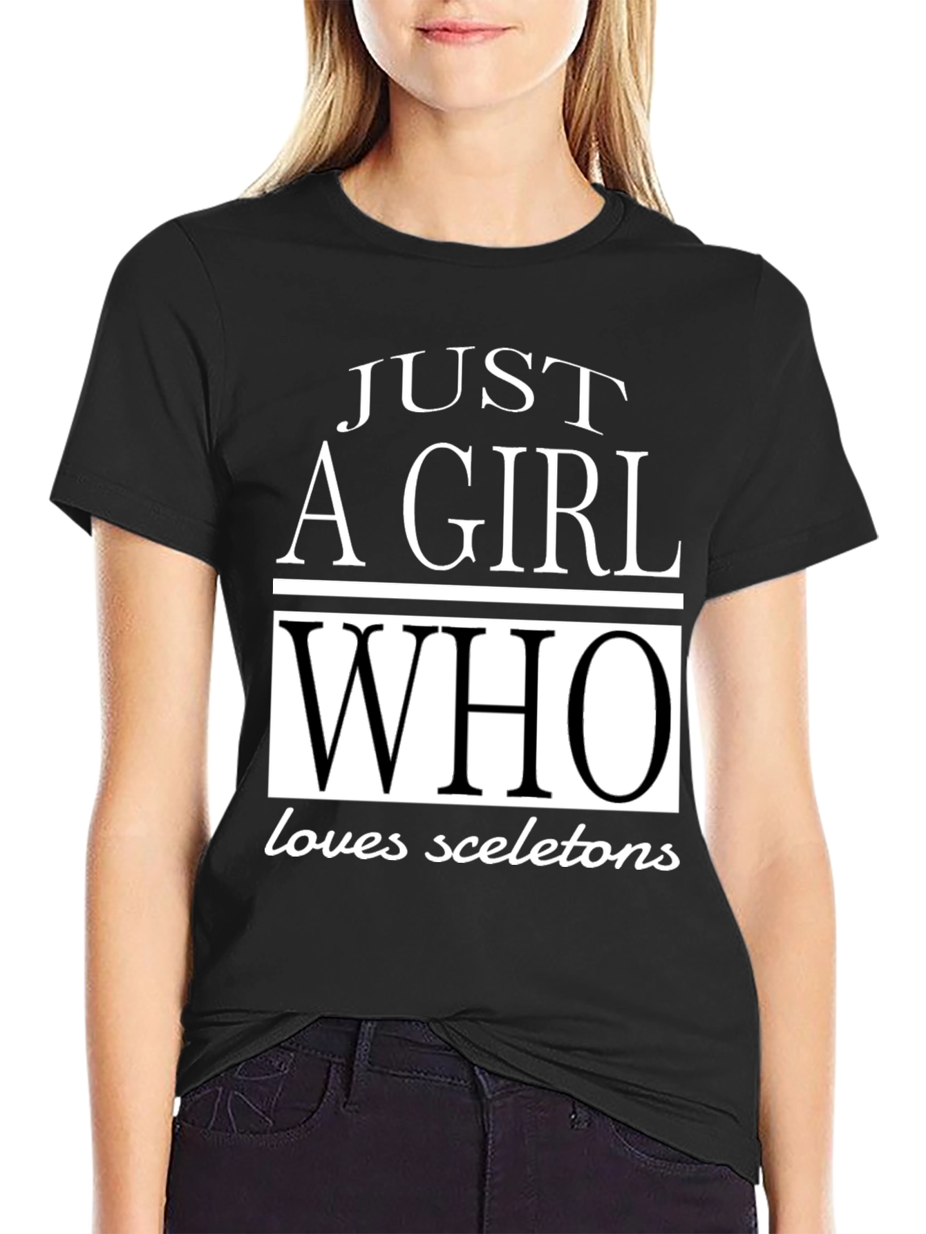 Just A Girl Who Loves Skeletons Graphic Tee