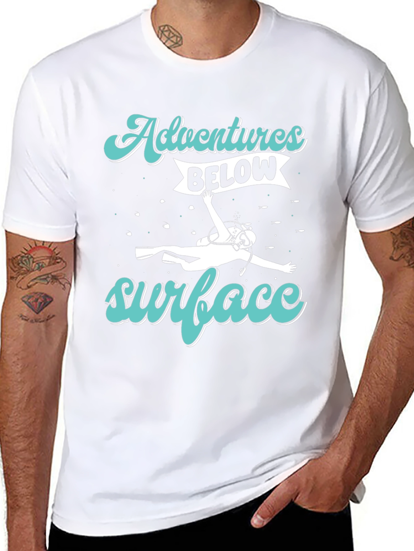 Adventures Below Surface Diver Graphic T-Shirt