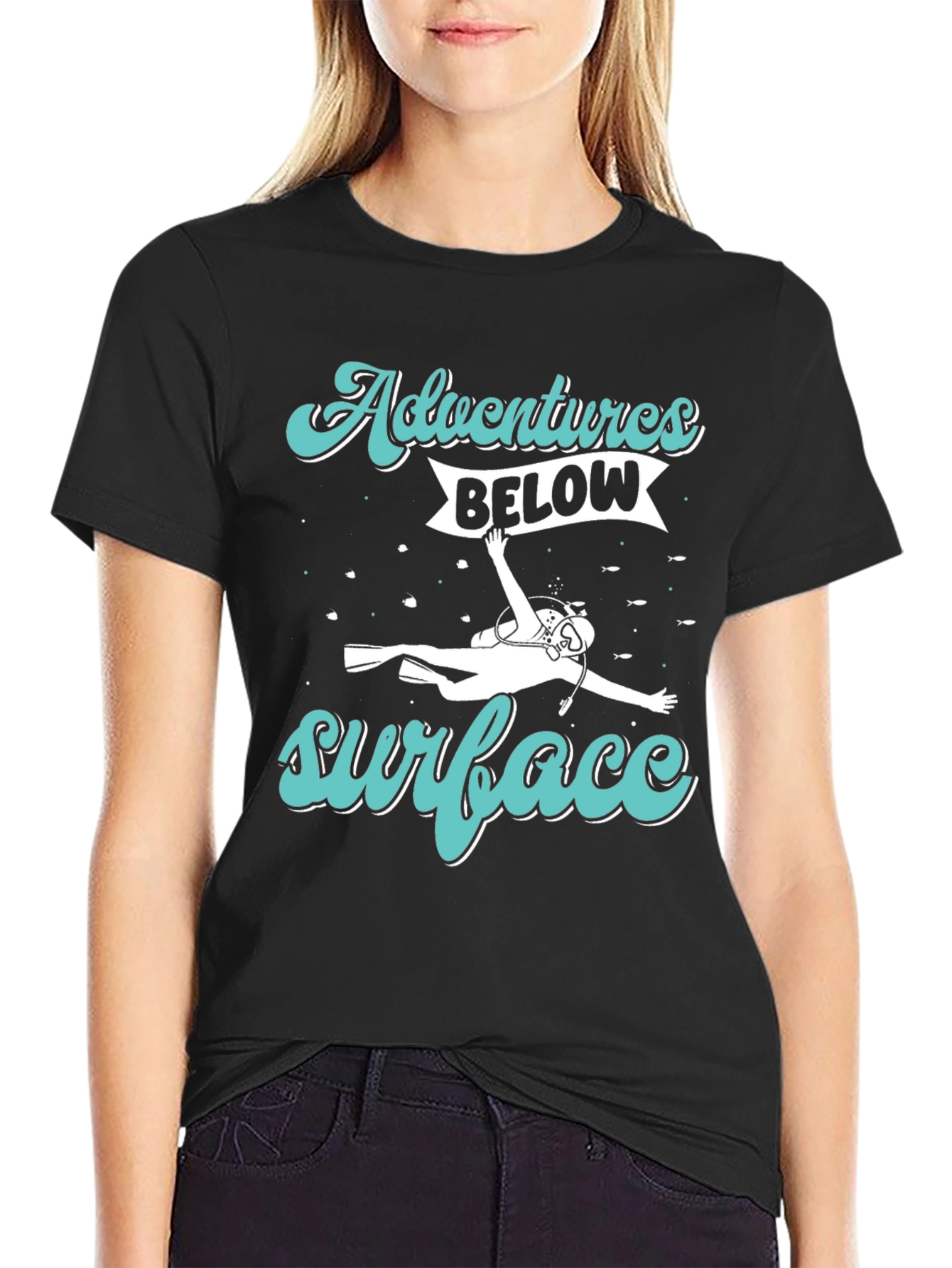 Adventures Below Surface Diver Graphic T-Shirt