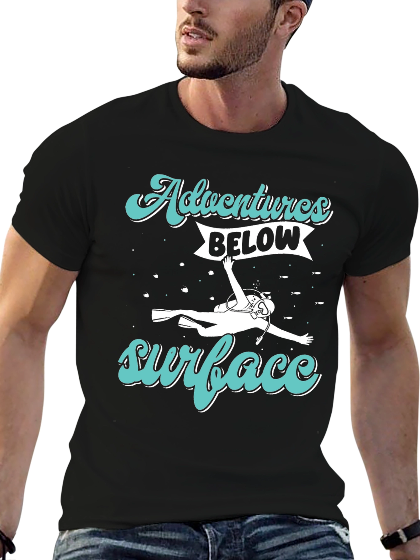 Adventures Below Surface Diver Graphic T-Shirt