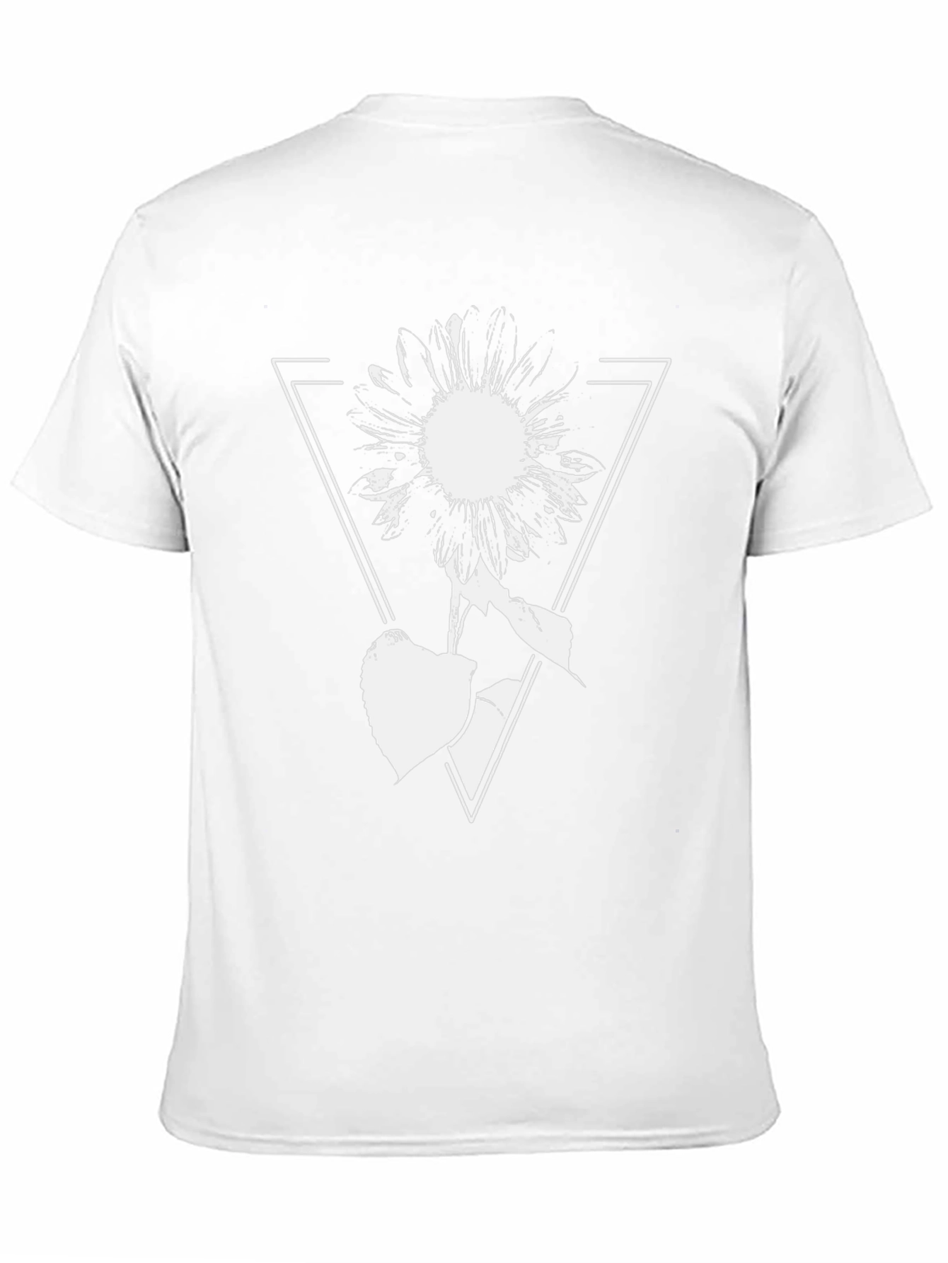 Geometric Floral Graphic Tee - Black Cotton Blend
