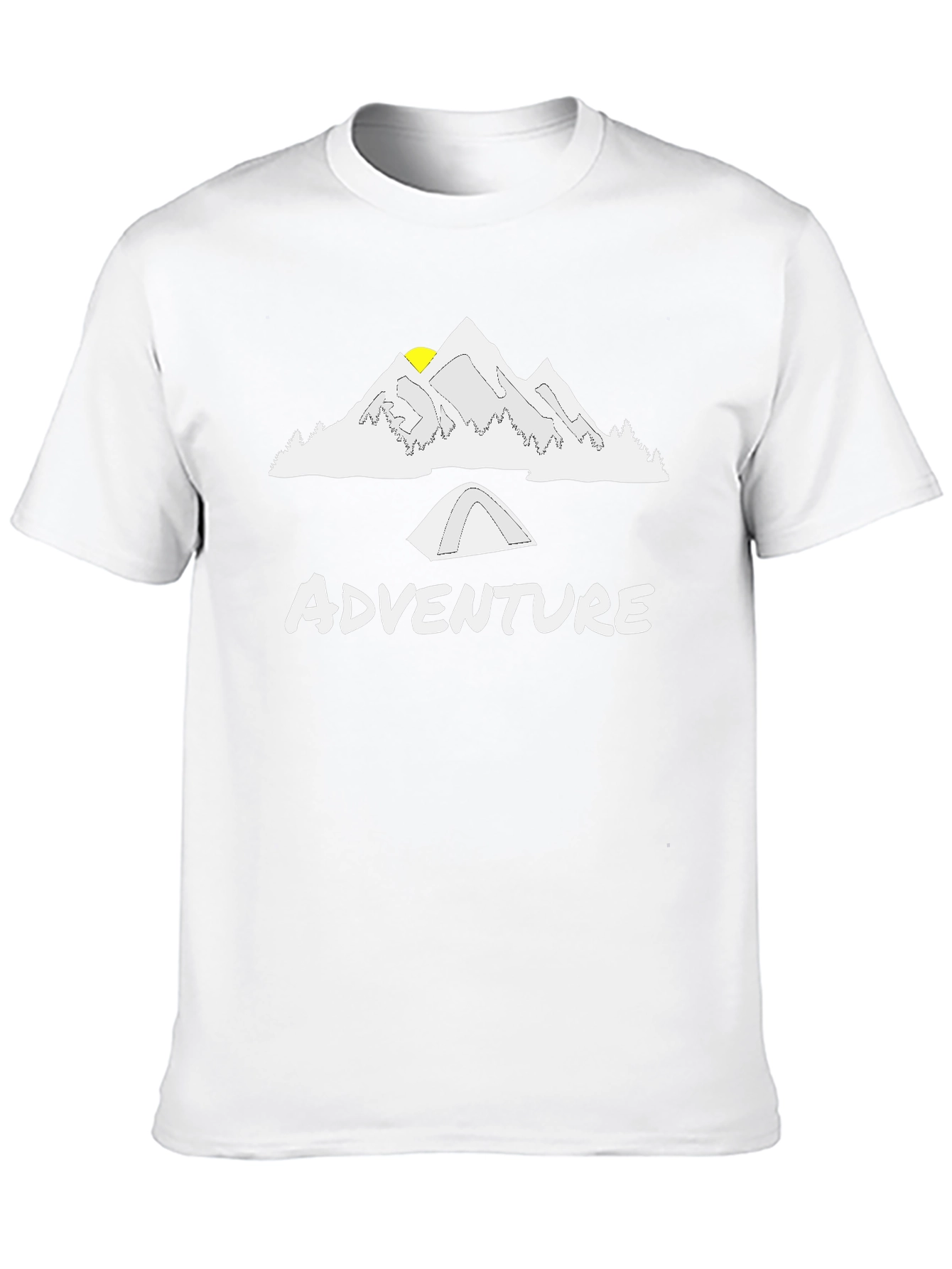 Adventure Awaits: Mountain & Tent Graphic T-Shirt
