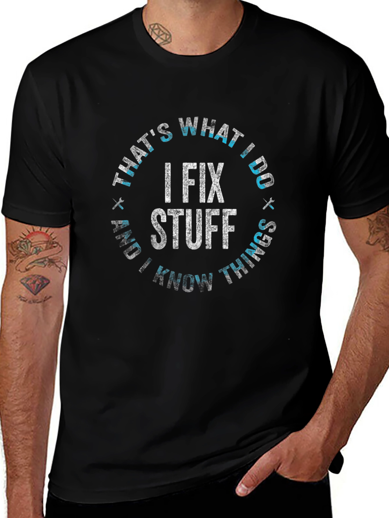 I Fix Stuff Black Graphic Tee