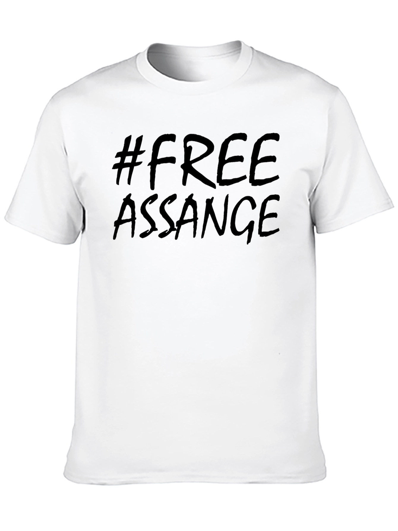 #FreeAssange Black Cotton Graphic Tee - Activism Shirt
