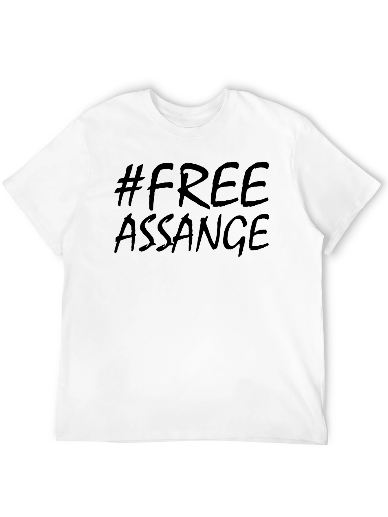 #FreeAssange Black Cotton Graphic Tee - Activism Shirt