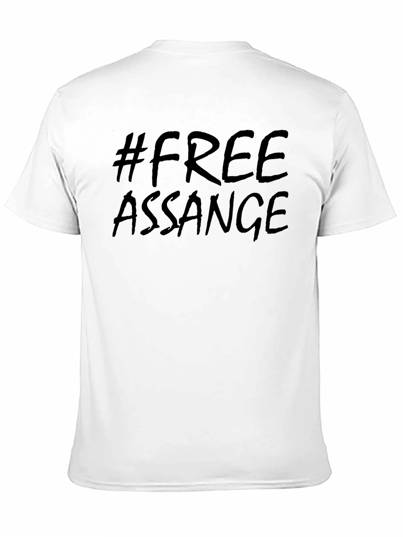#FreeAssange Black Cotton Graphic Tee - Activism Shirt