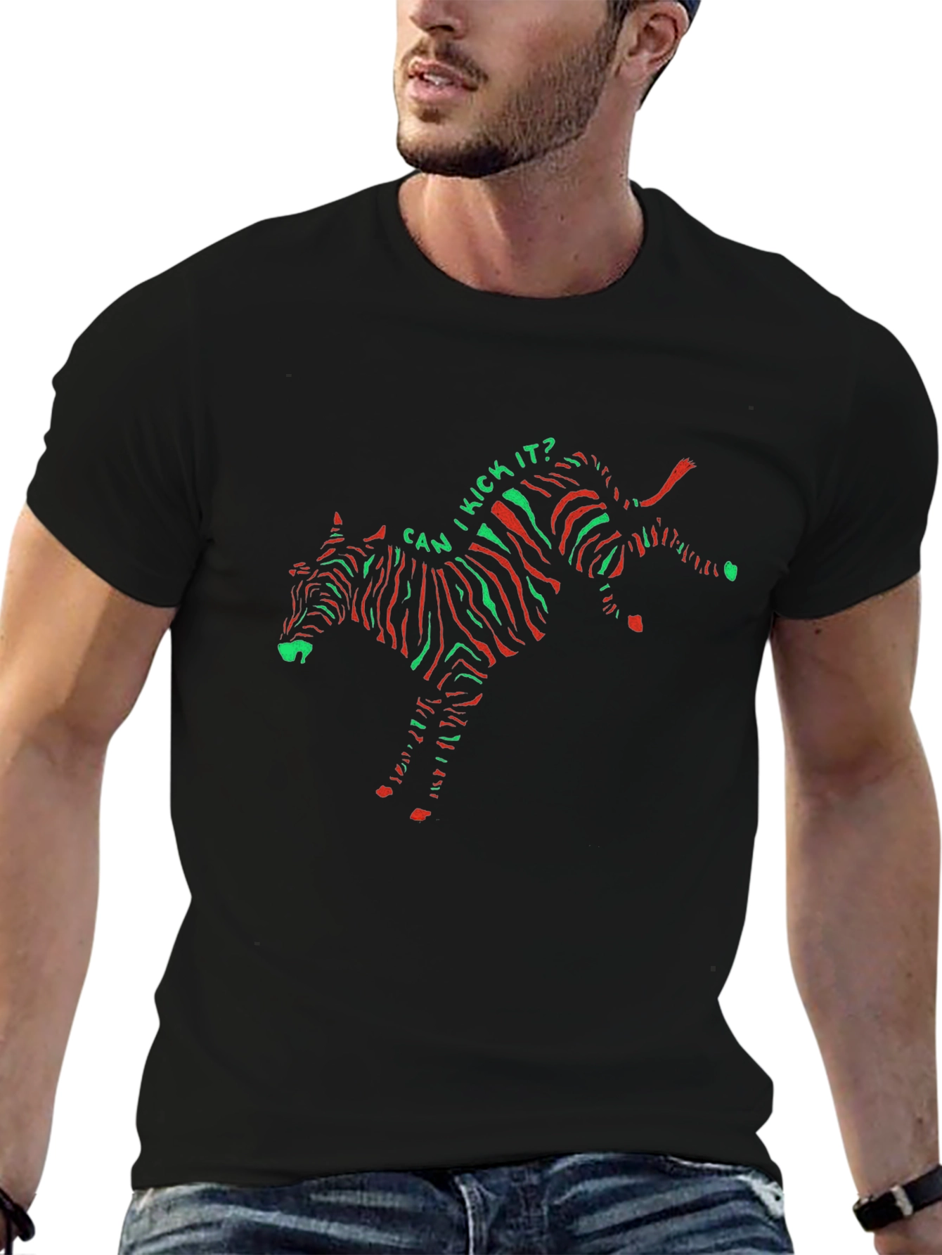 Can I Kick It? Zebra Print T-Shirt