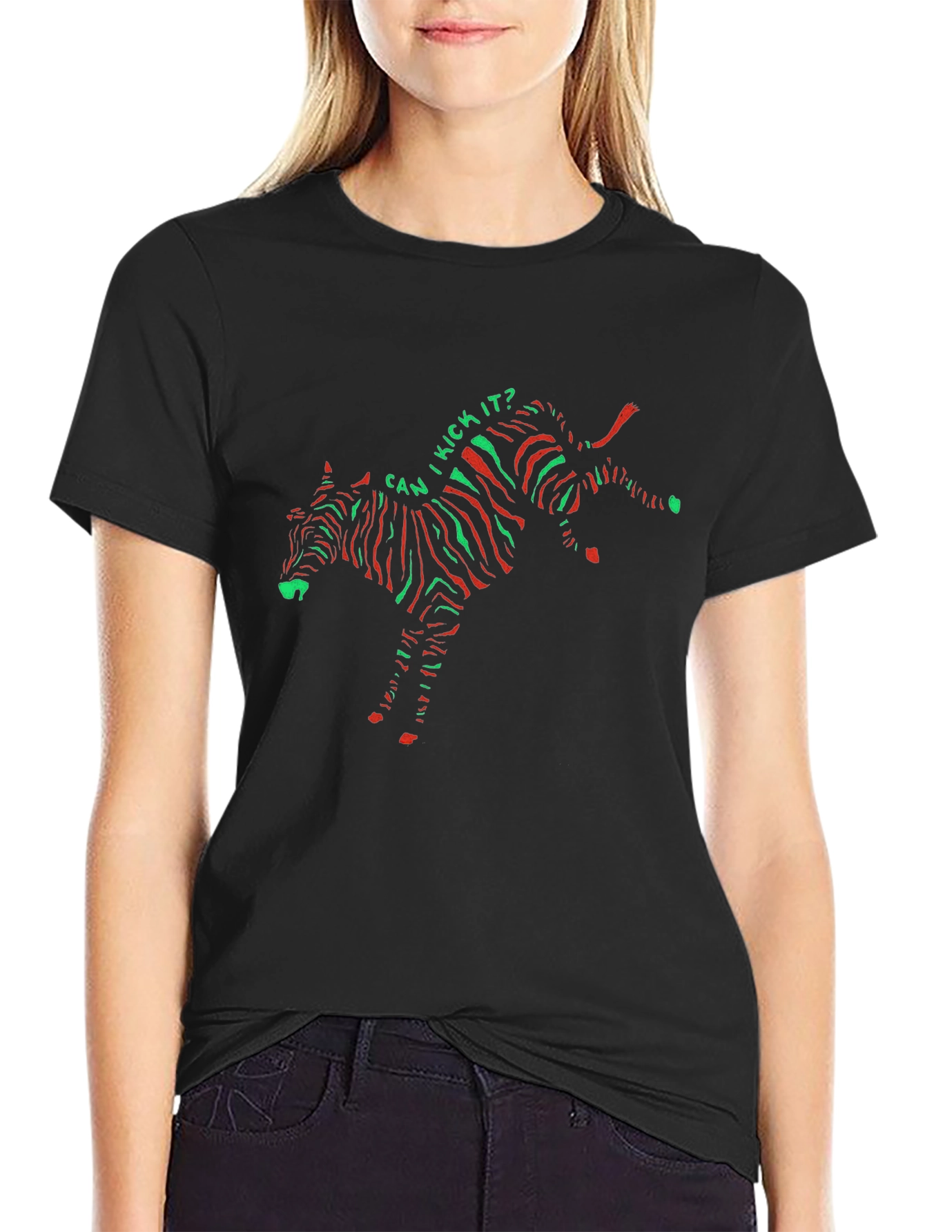 Can I Kick It? Zebra Print T-Shirt
