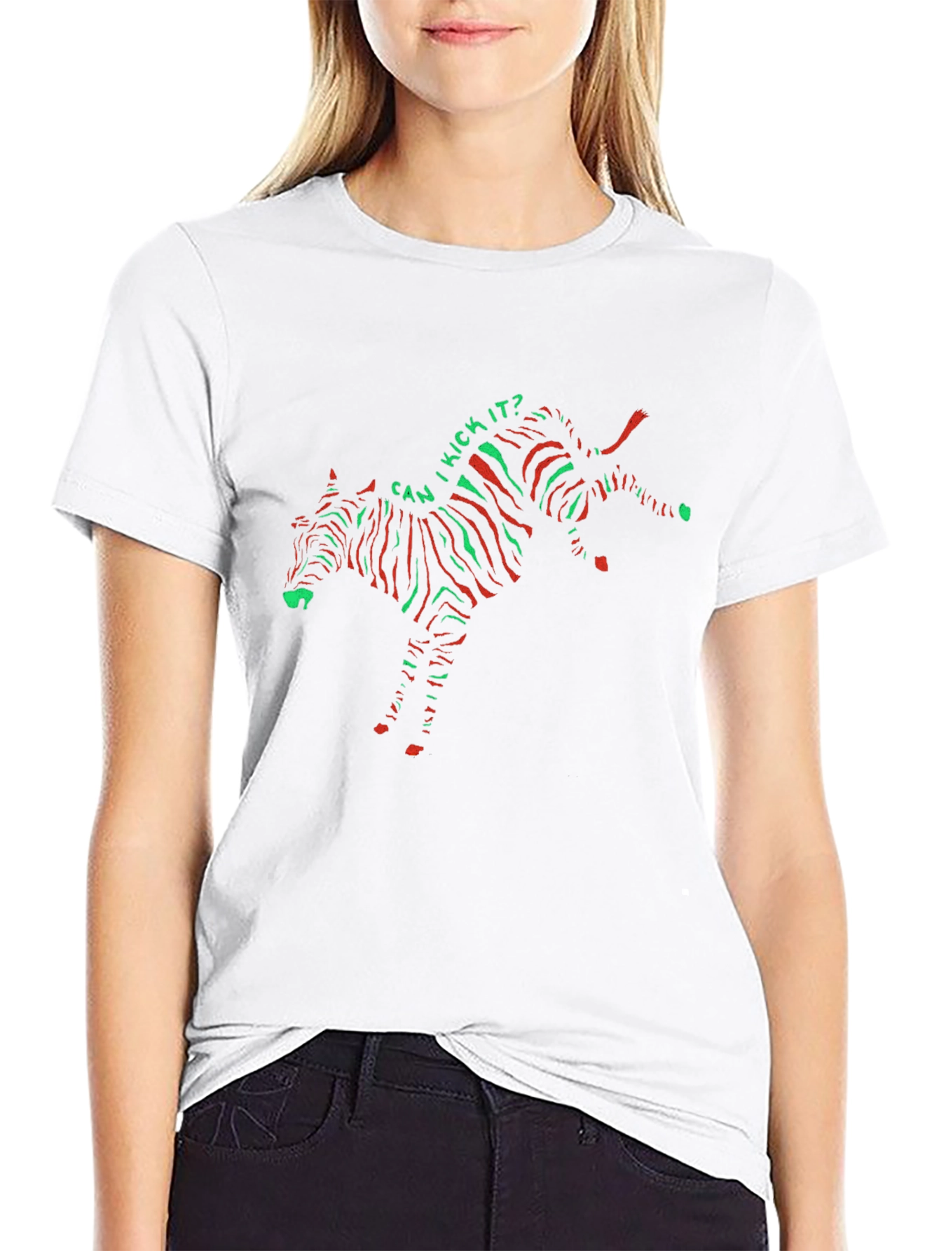 Can I Kick It? Zebra Print T-Shirt