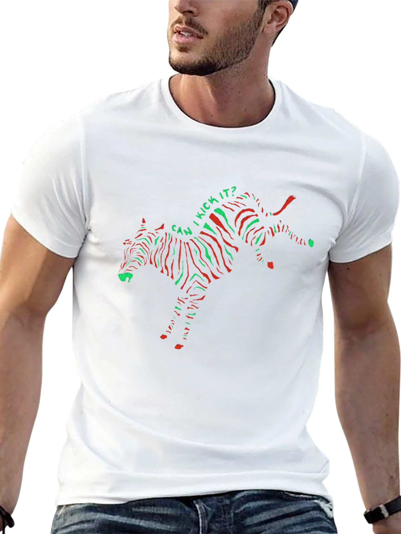 Can I Kick It? Zebra Print T-Shirt