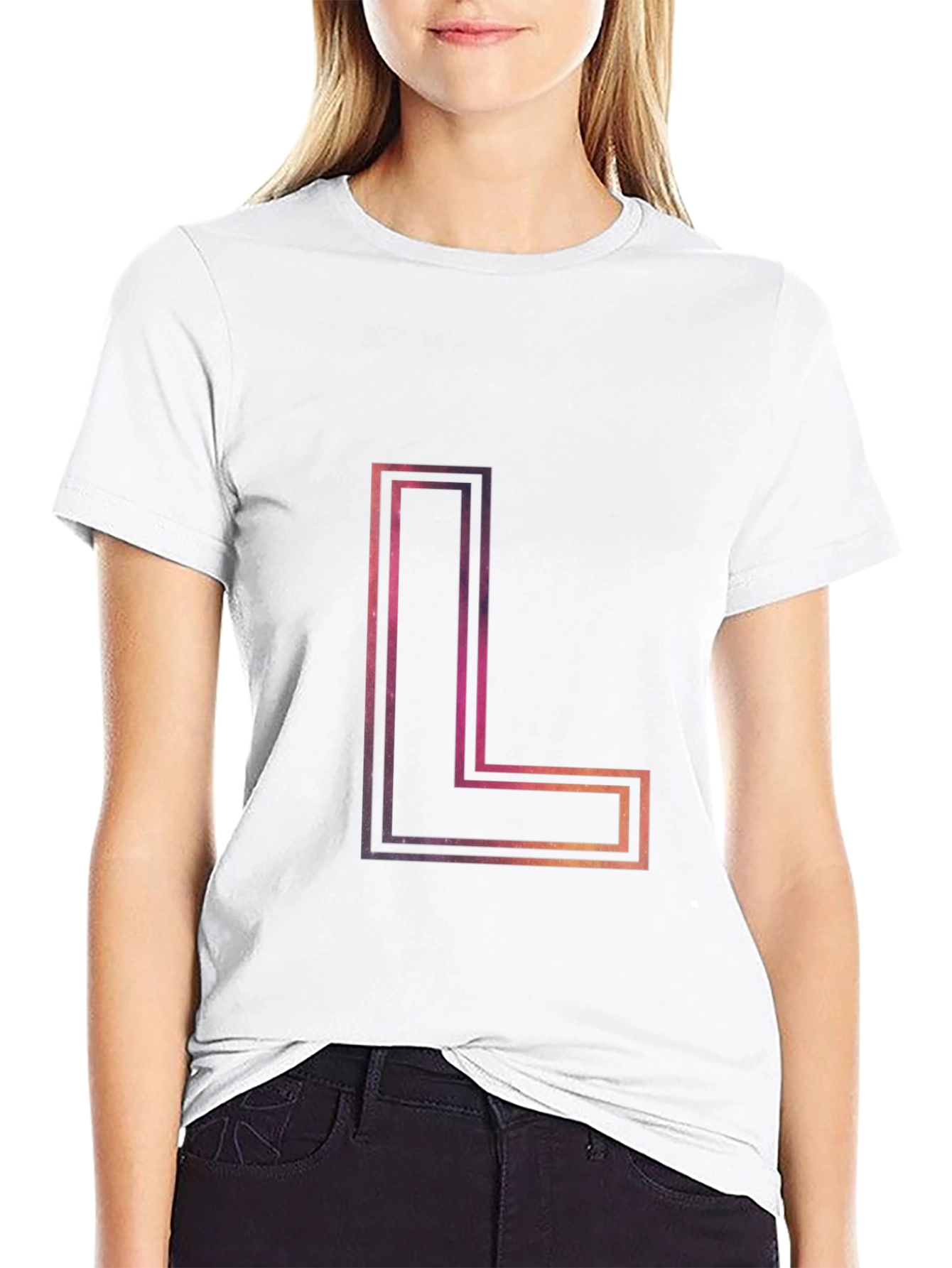 Abstract Galaxy L Letter T-Shirt