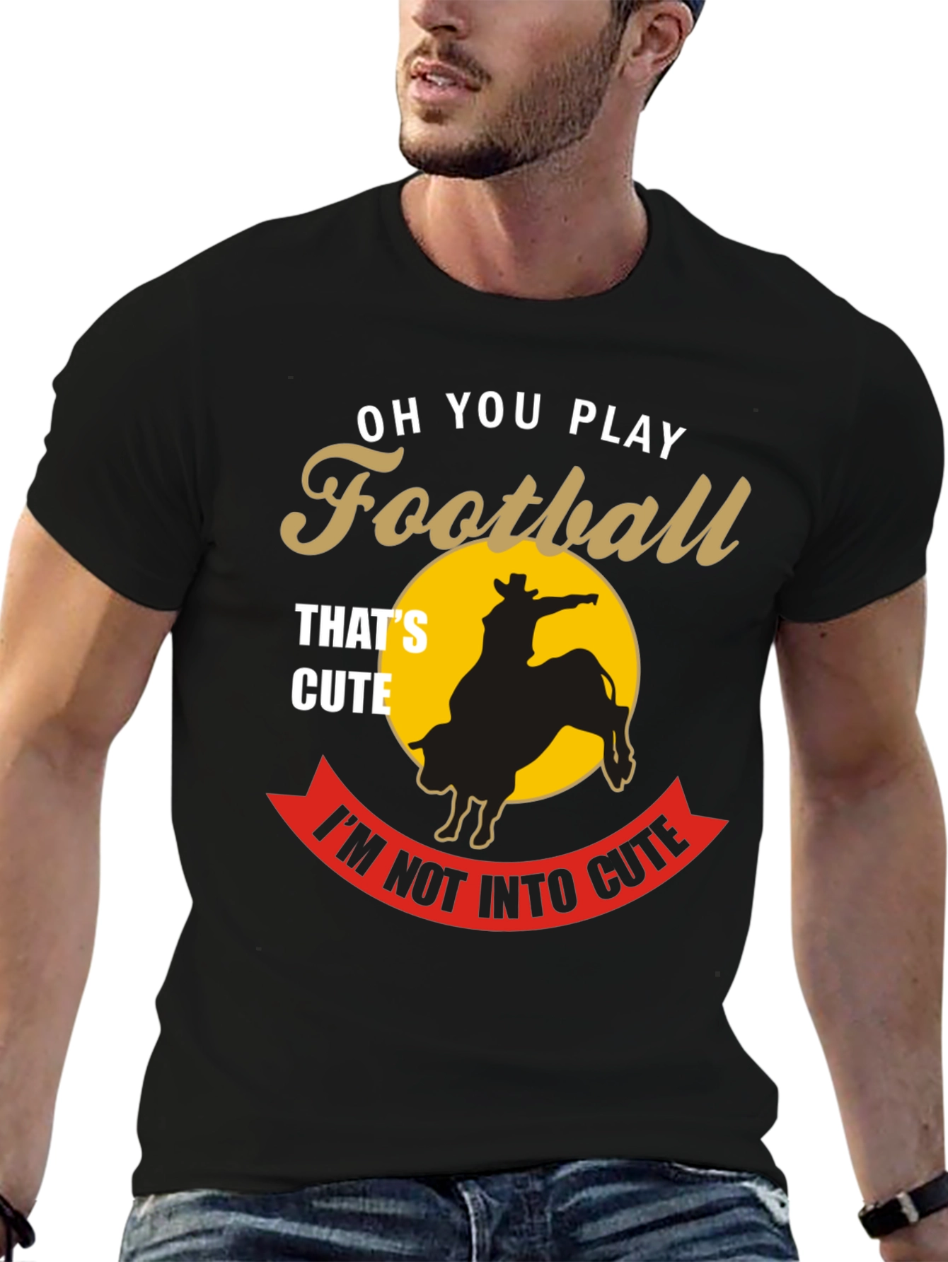 Funny Rodeo Bull Rider T-Shirt - Not Into Cute