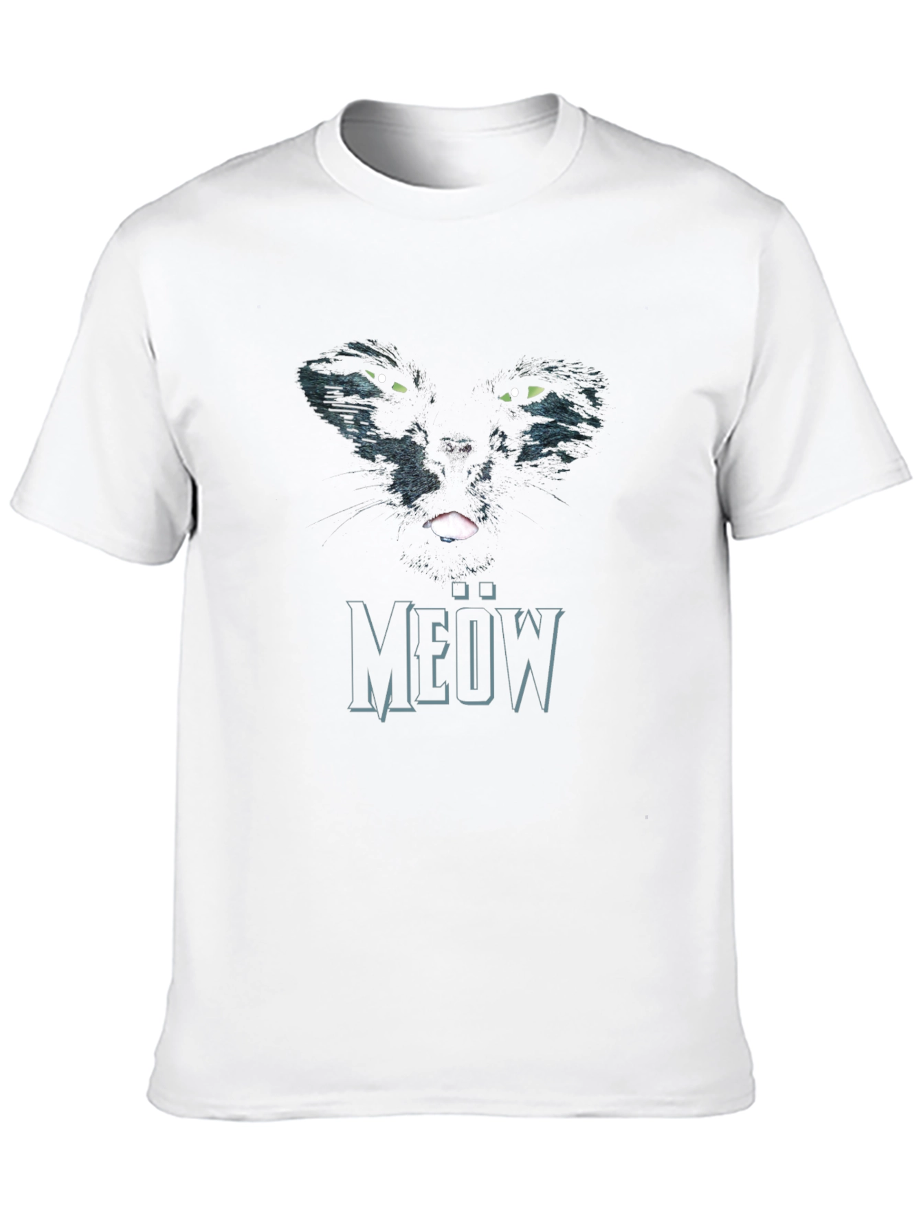Black Cat Meow Graphic T-Shirt