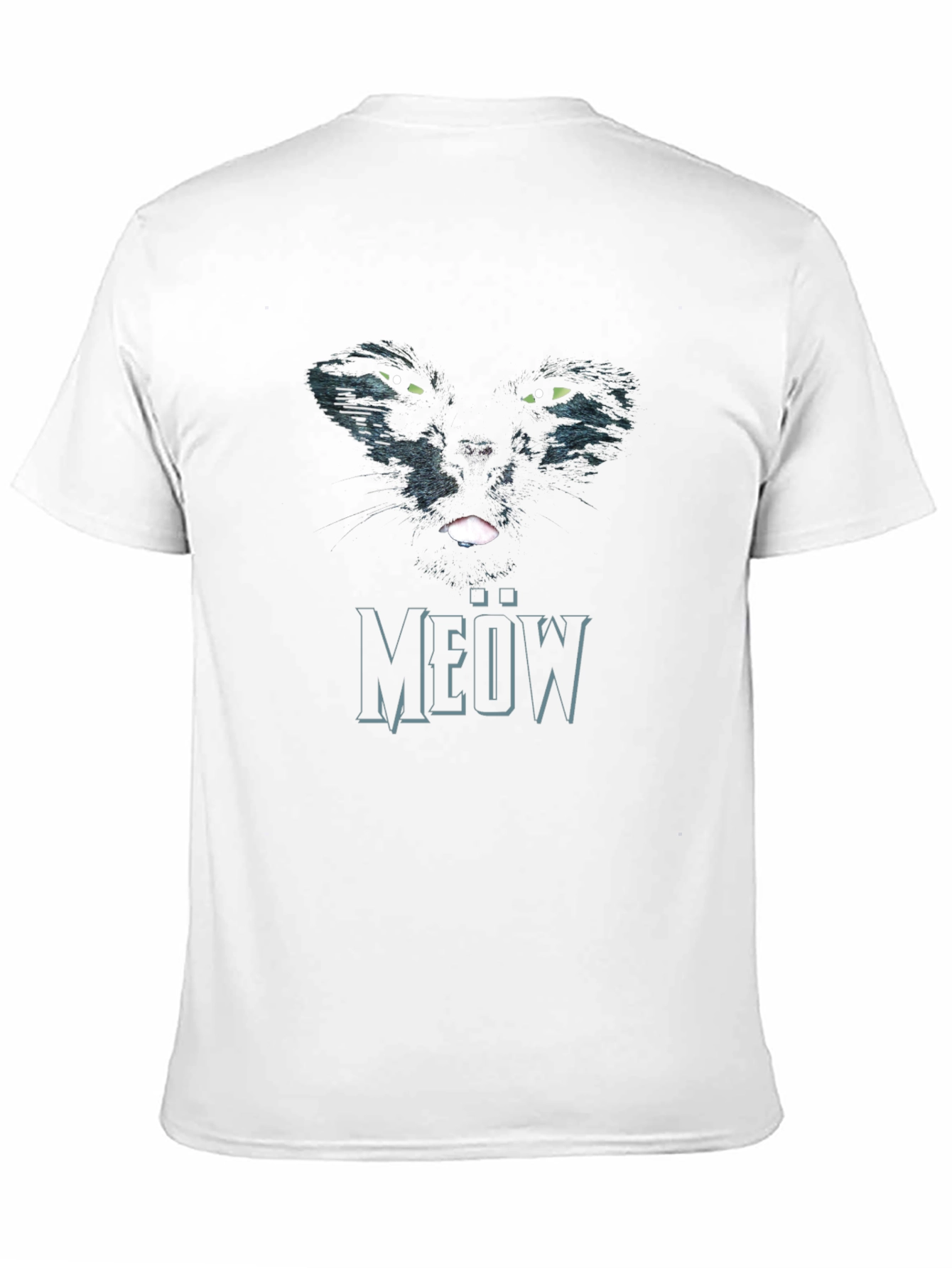 Black Cat Meow Graphic T-Shirt