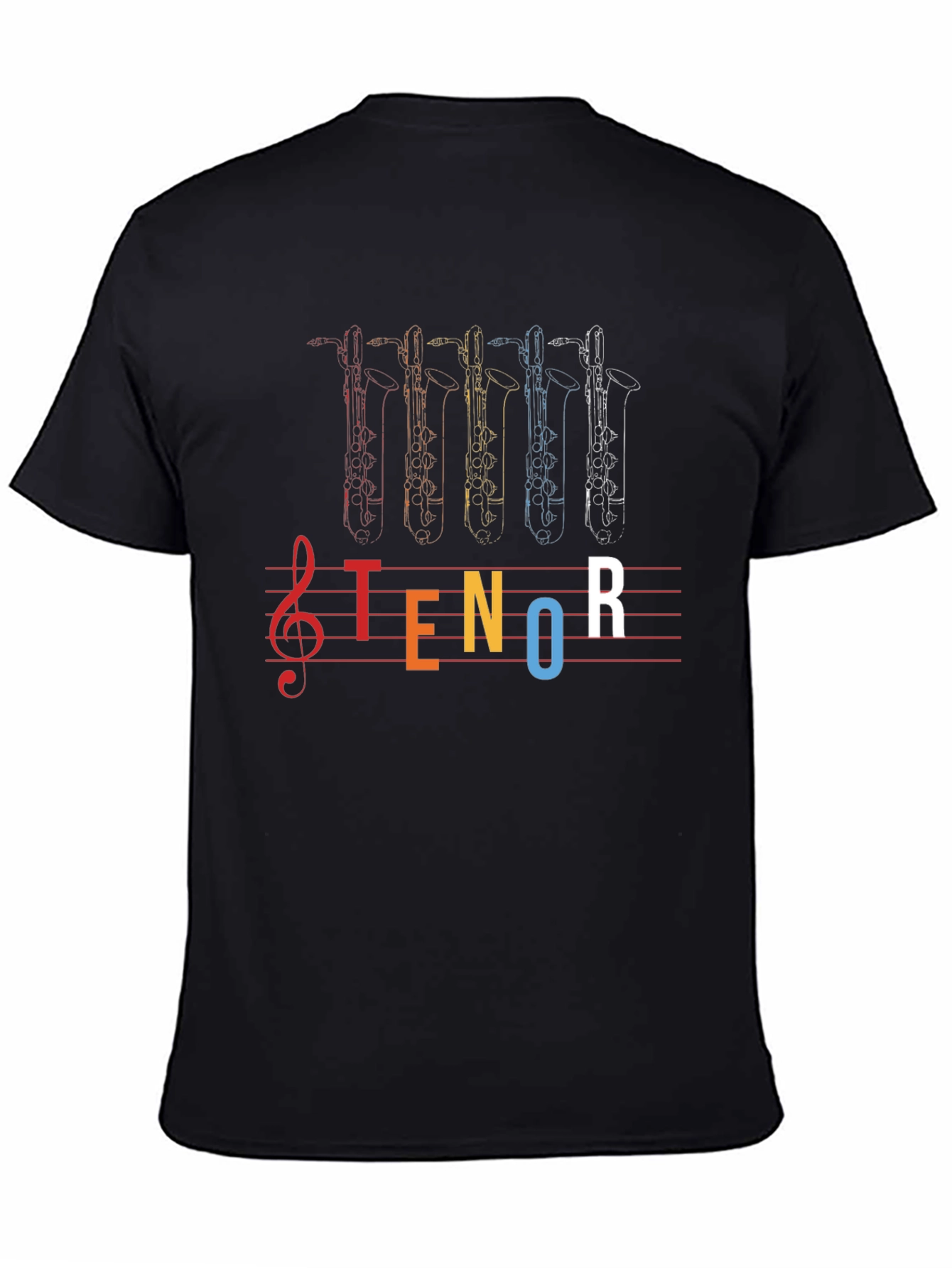 Tenor Saxophone Music T-Shirt - Black