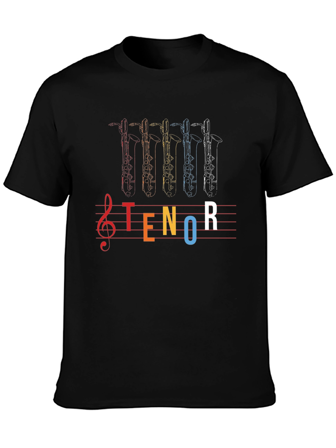 Tenor Saxophone Music T-Shirt - Black