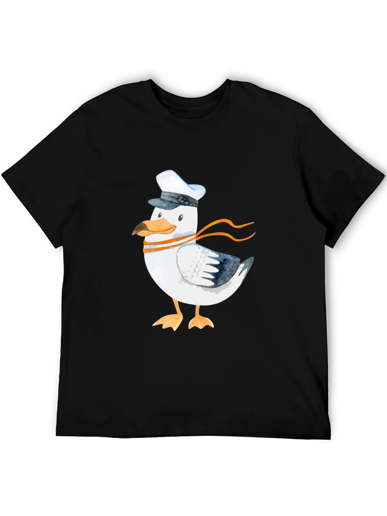 Nautical Seagull Graphic Tee - Mens Black T-Shirt