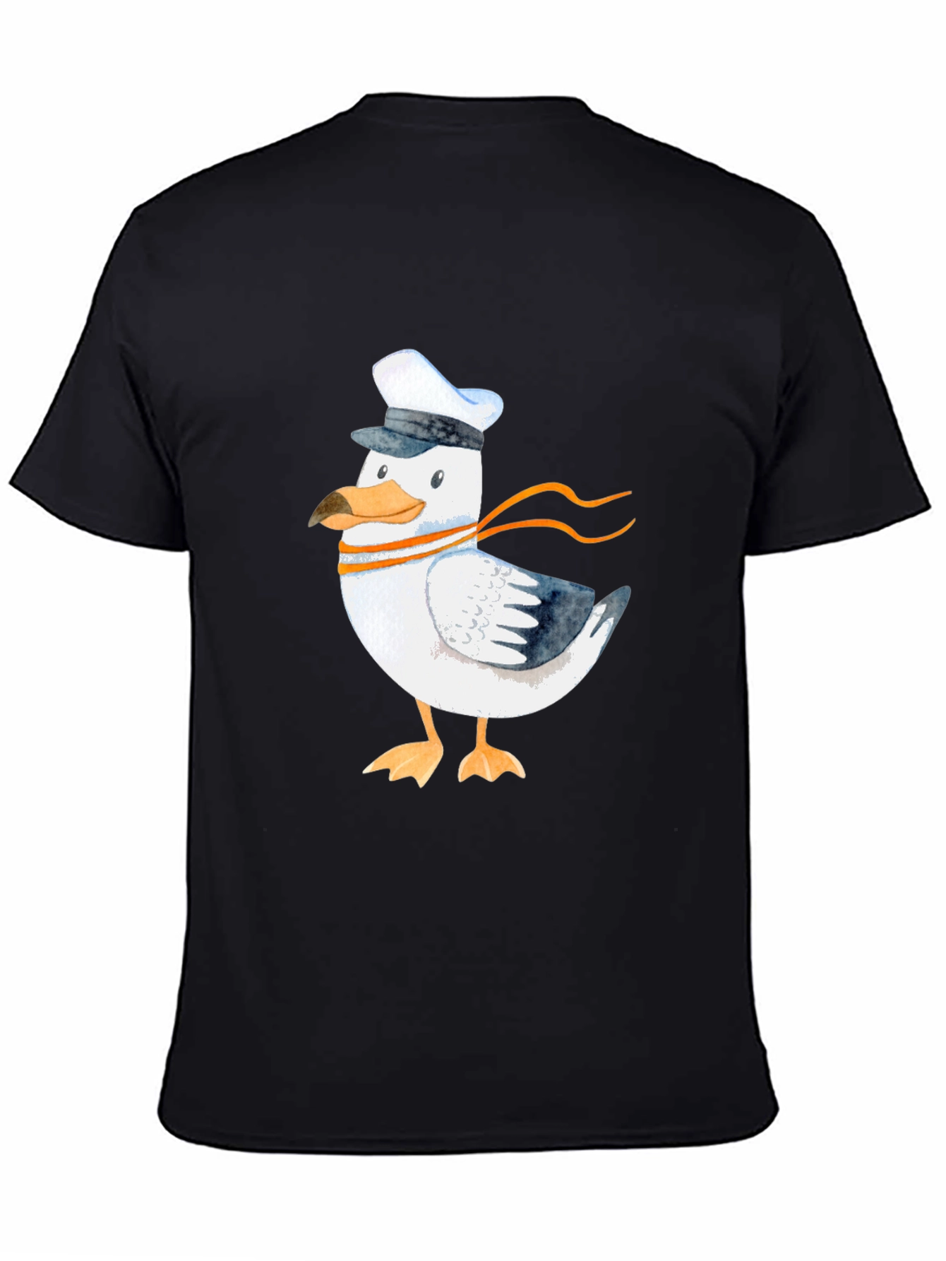 Nautical Seagull Graphic Tee - Mens Black T-Shirt