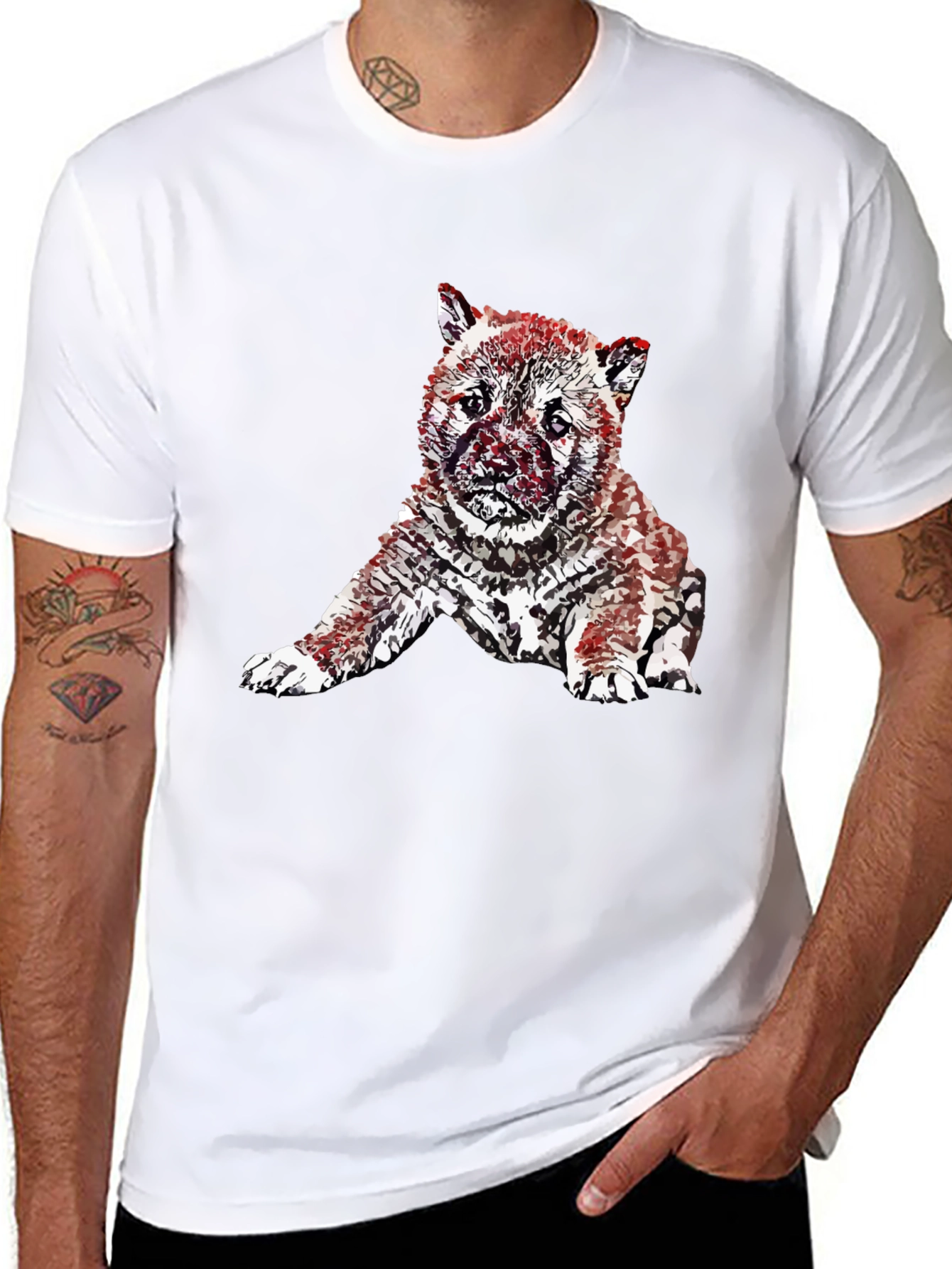 Modern Artistic Puppy T-Shirt – Streetwear Dog Graphic Tee