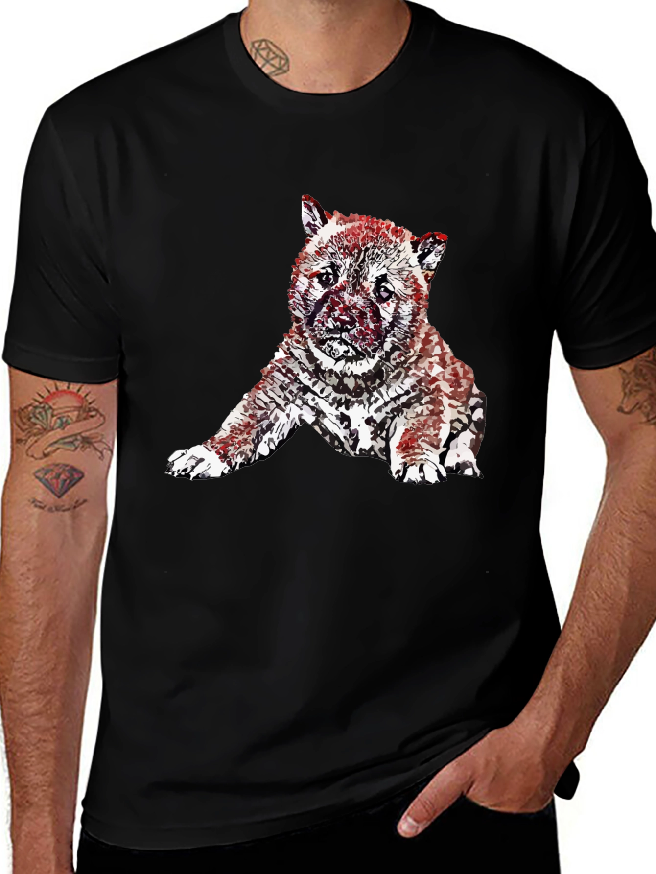 Modern Artistic Puppy T-Shirt – Streetwear Dog Graphic Tee