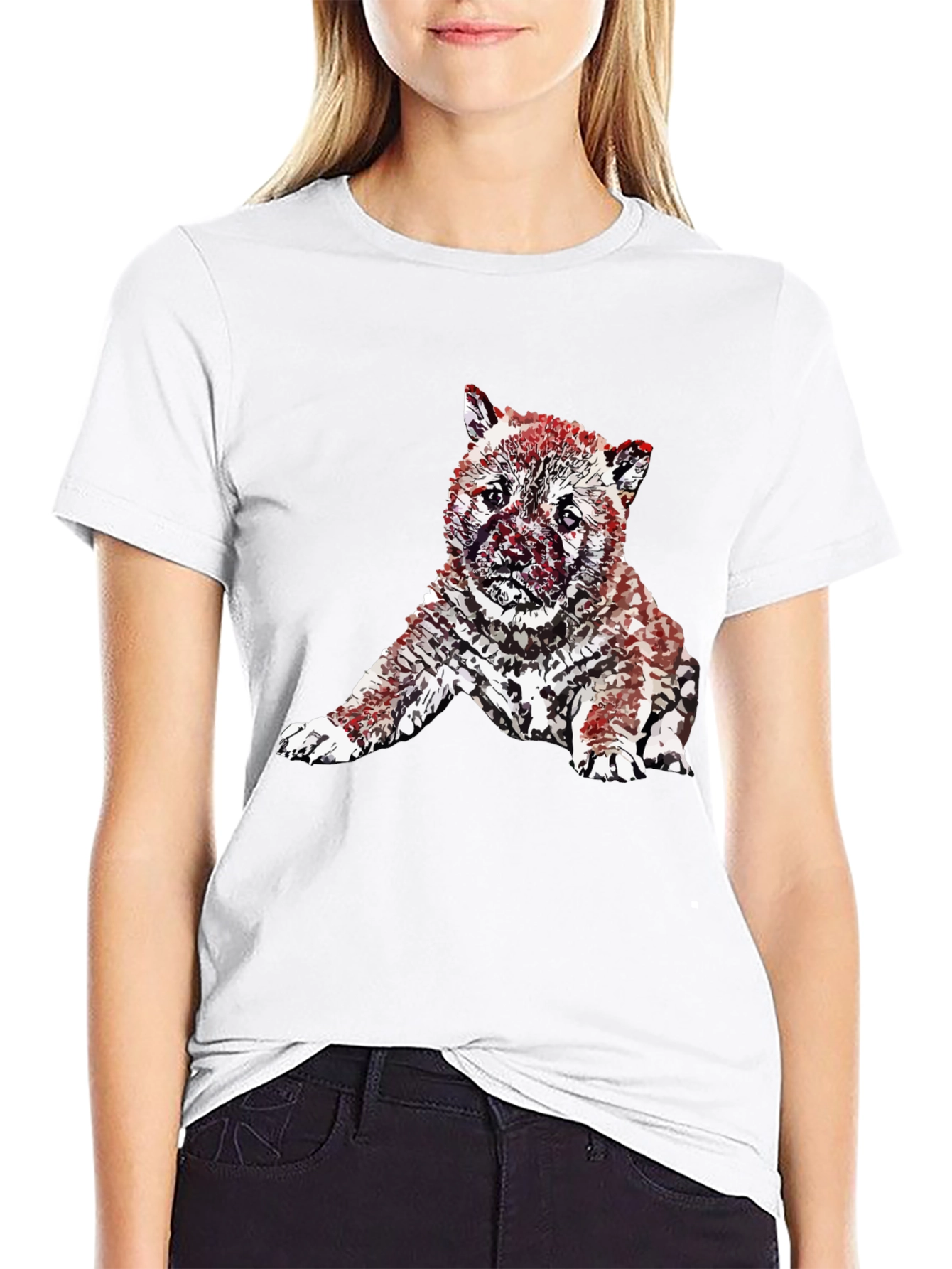 Modern Artistic Puppy T-Shirt – Streetwear Dog Graphic Tee