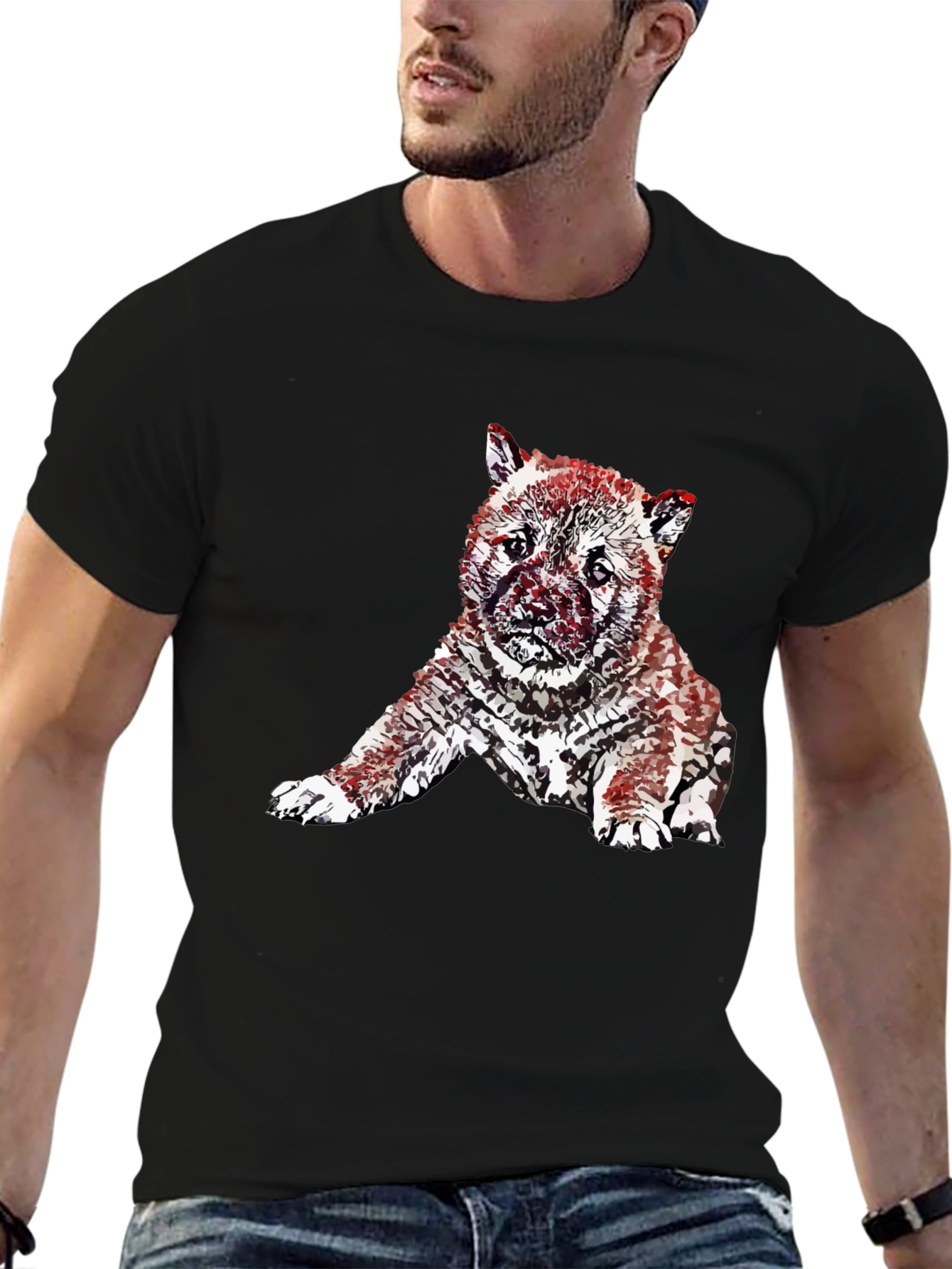 Modern Artistic Puppy T-Shirt – Streetwear Dog Graphic Tee