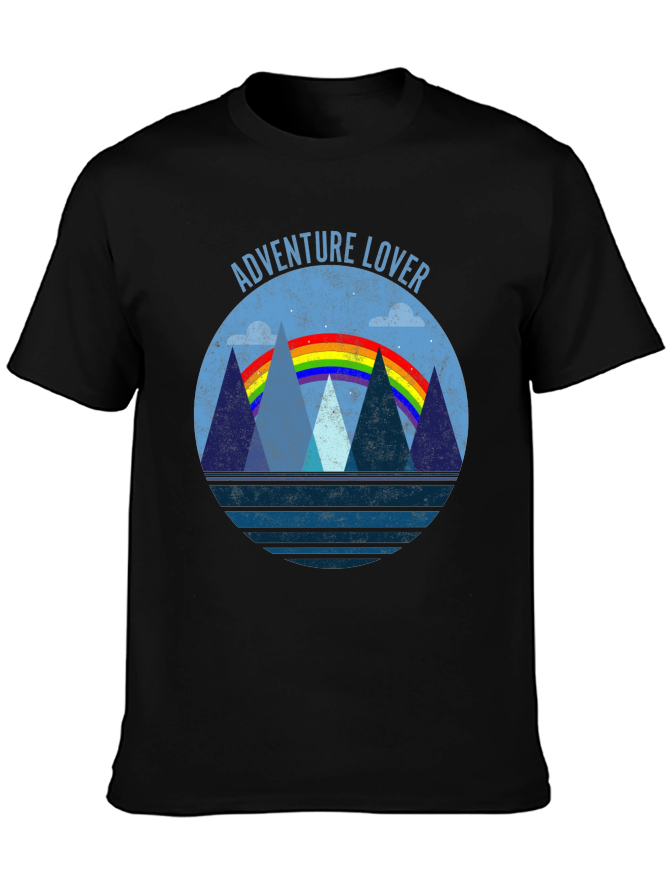 Adventure Lover Graphic Tee | Mountain Rainbow Design