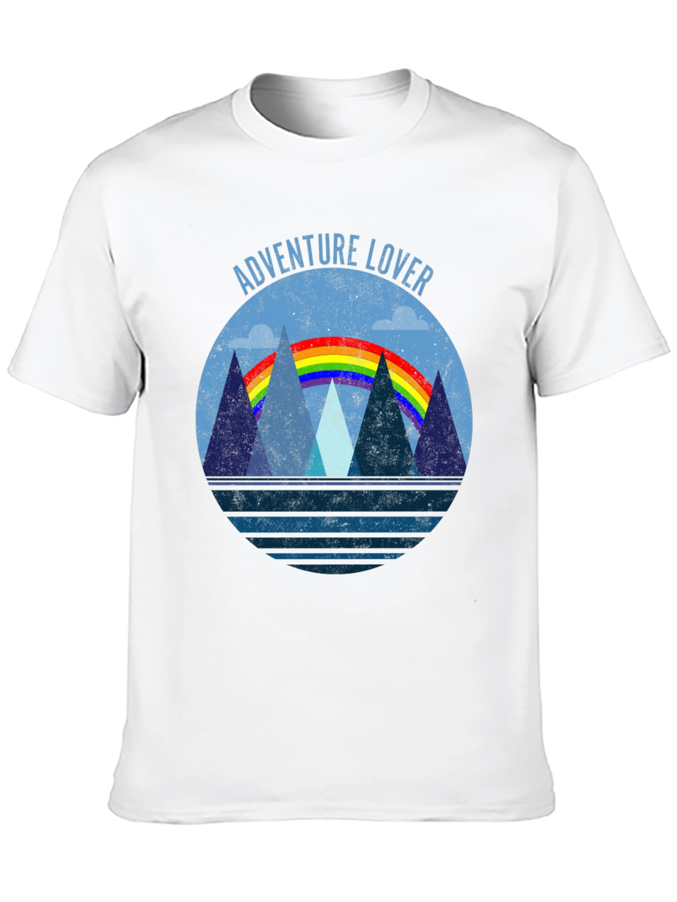 Adventure Lover Graphic Tee | Mountain Rainbow Design