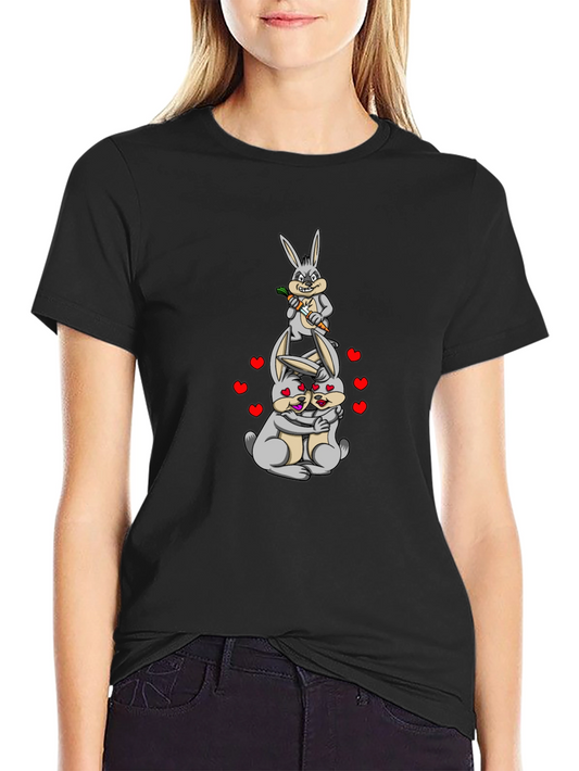 Funny Rabbit Valentines Day Graphic T-Shirt
