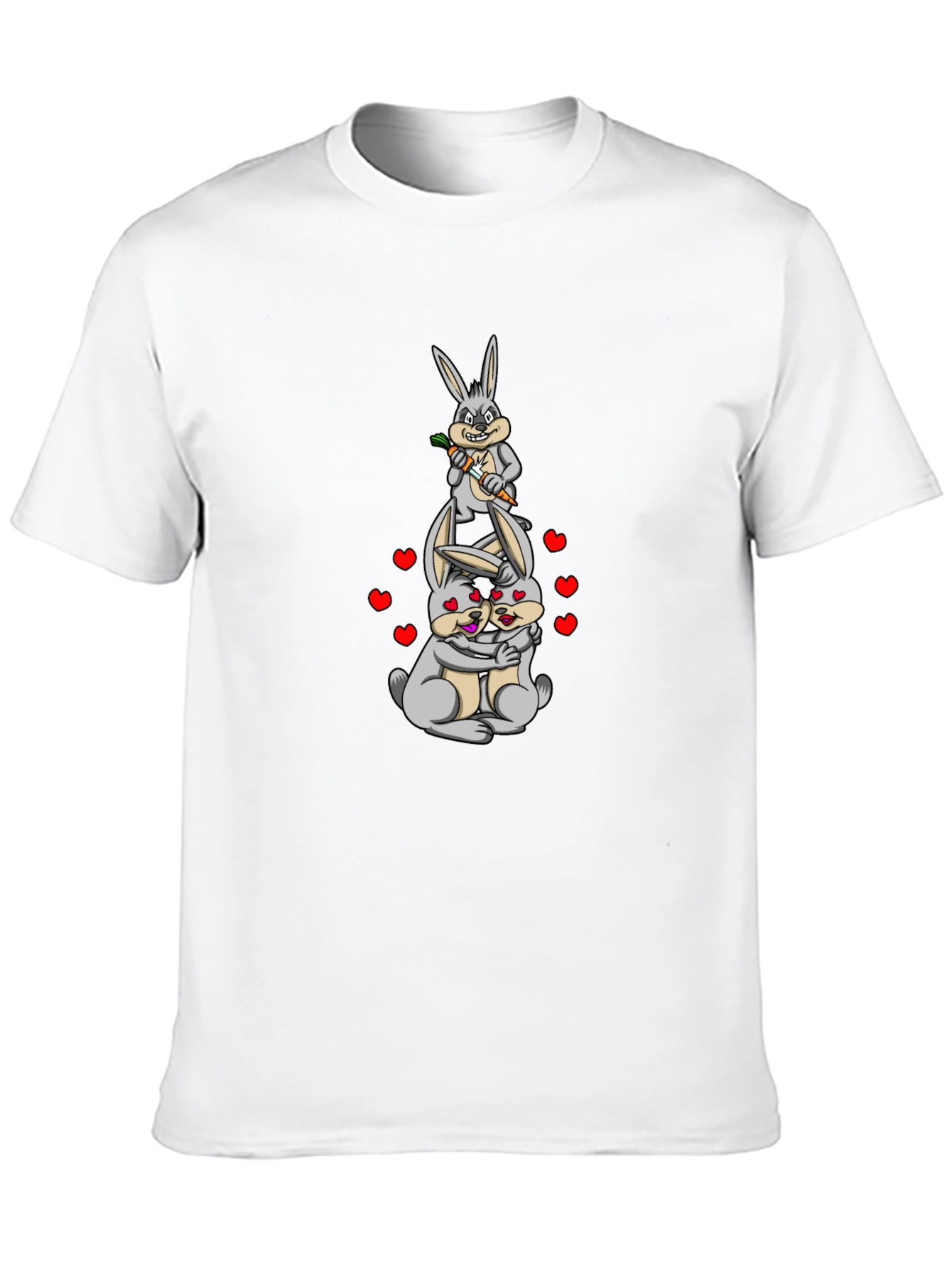 Funny Rabbit Valentines Day Graphic T-Shirt