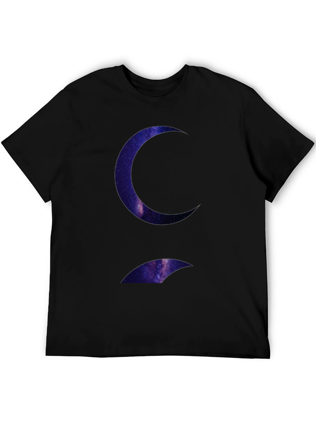 Galaxy Crescent Moon Black T-Shirt
