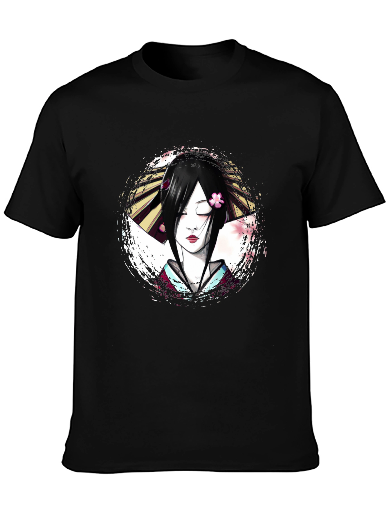 Geisha Graphic Print T-Shirt - Unique Artistic Design
