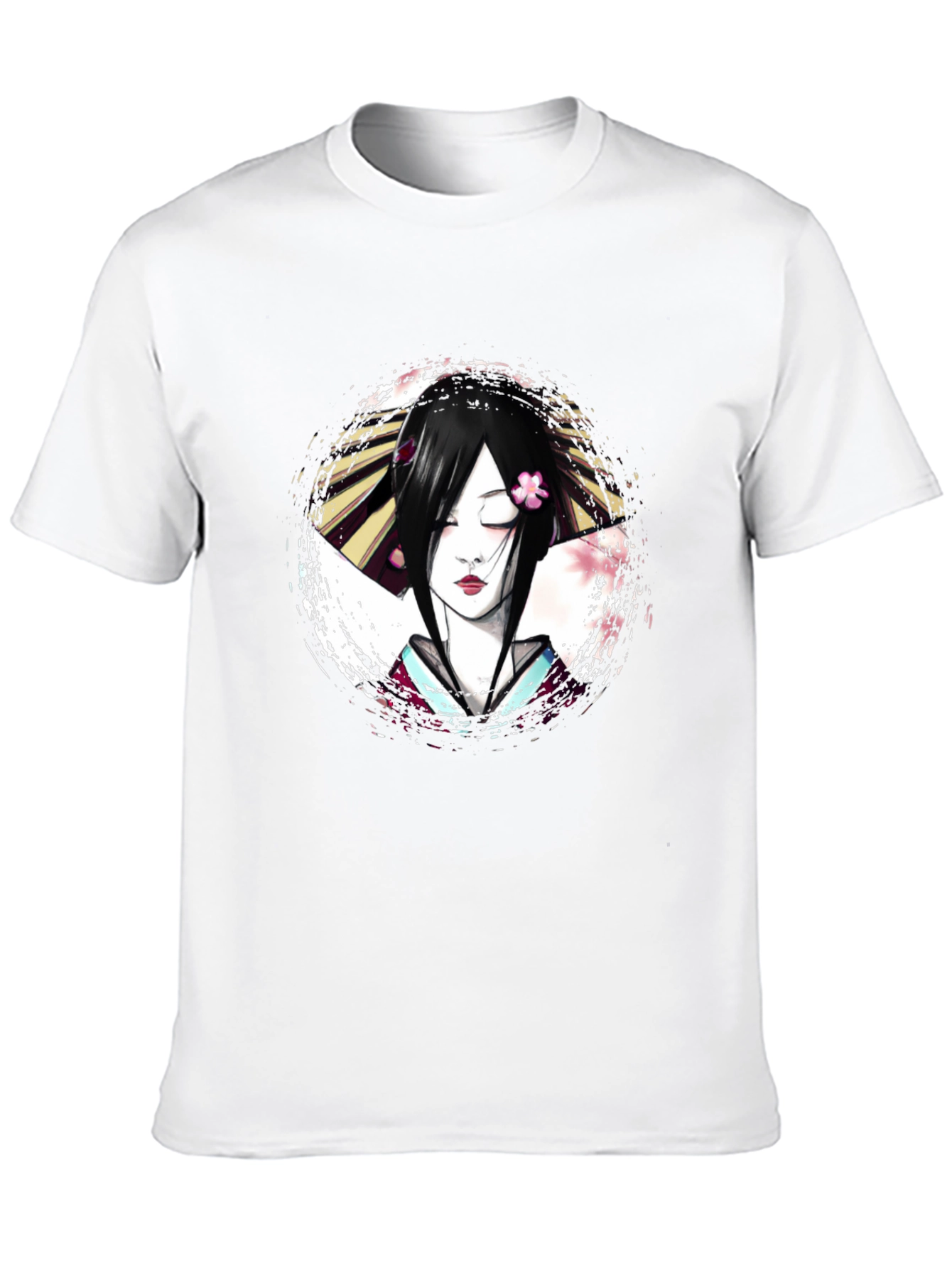 Geisha Graphic Print T-Shirt - Unique Artistic Design