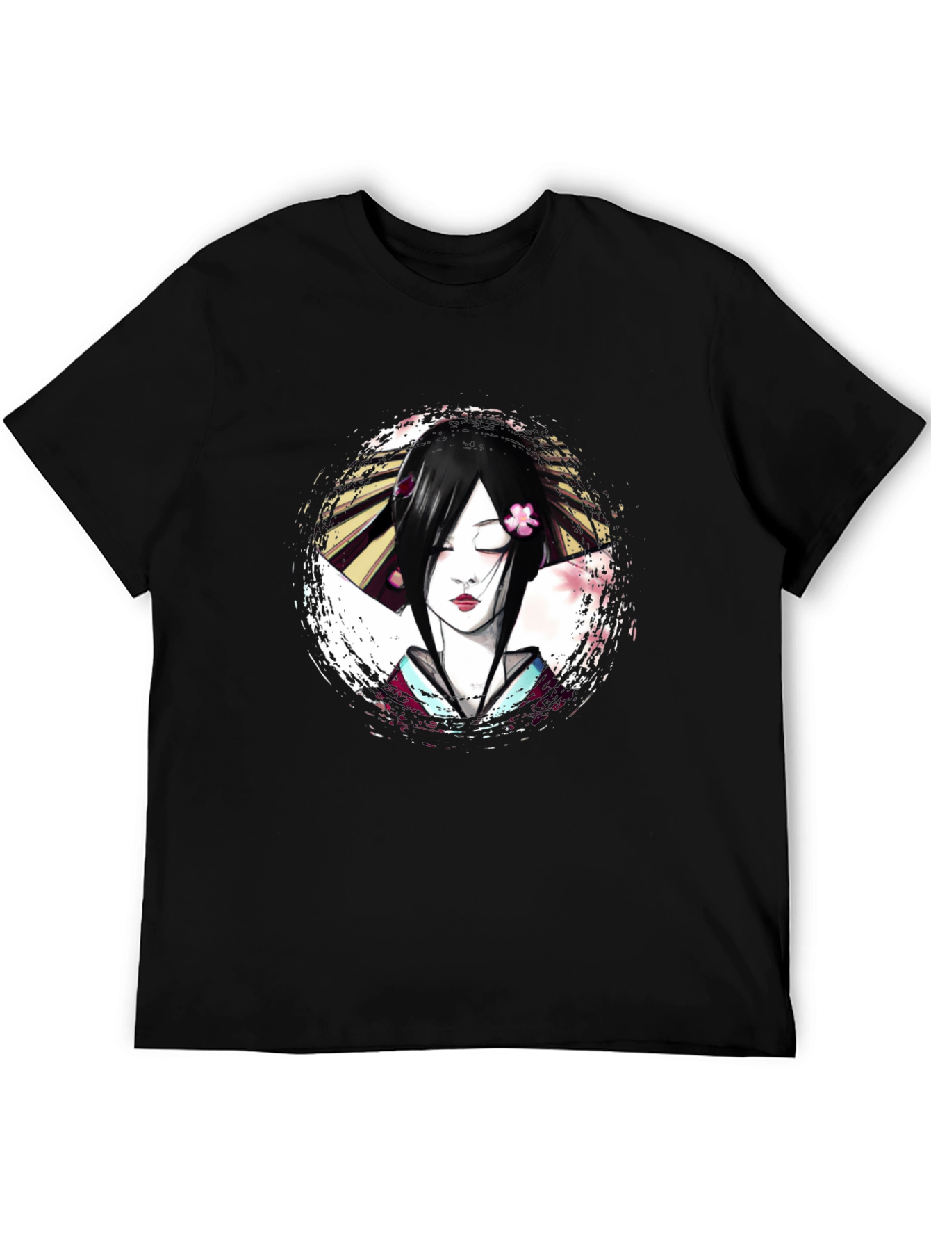 Geisha Graphic Print T-Shirt - Unique Artistic Design