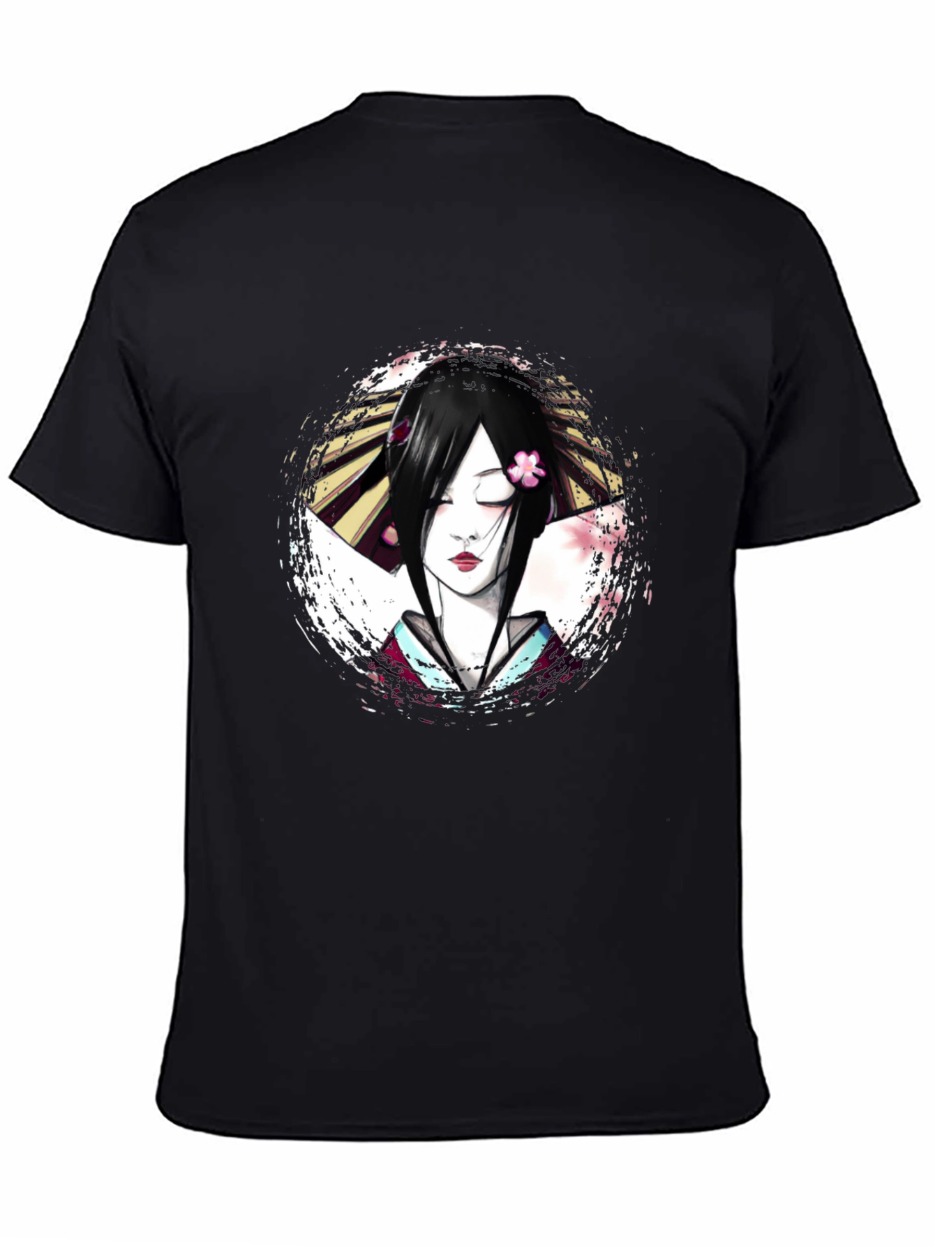 Geisha Graphic Print T-Shirt - Unique Artistic Design