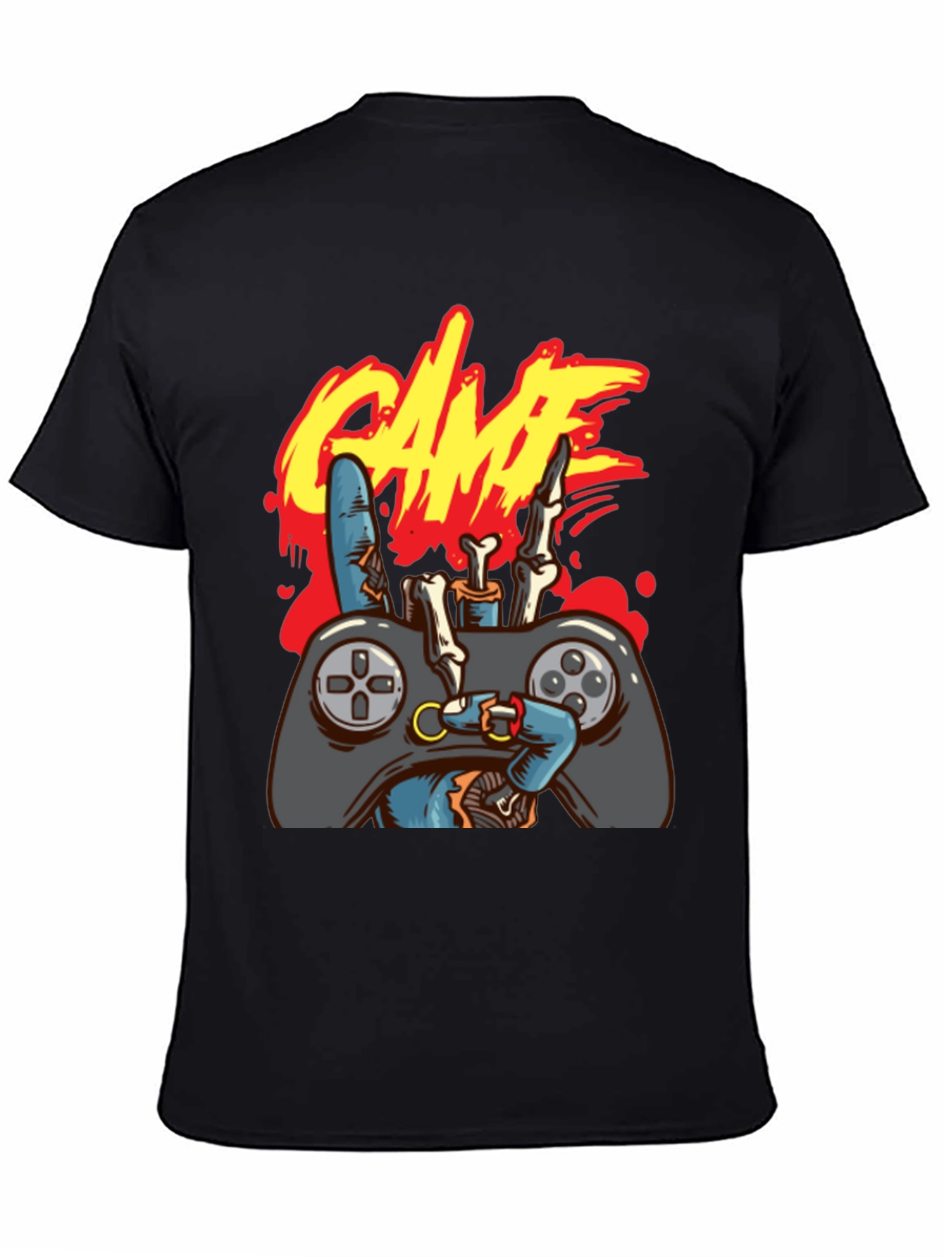 Gamer Skeleton Hand T-Shirt - Game Over