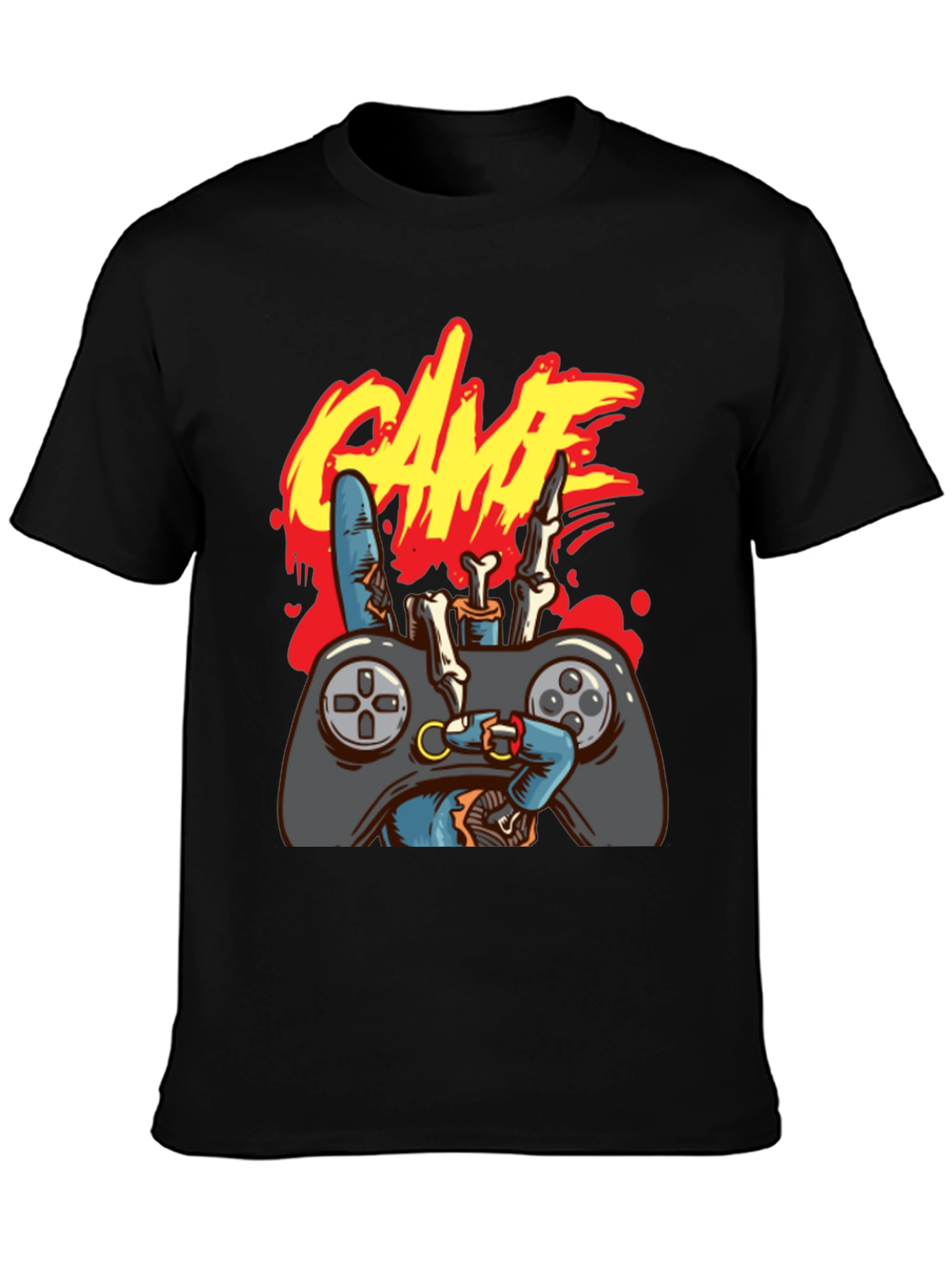 Gamer Skeleton Hand T-Shirt - Game Over