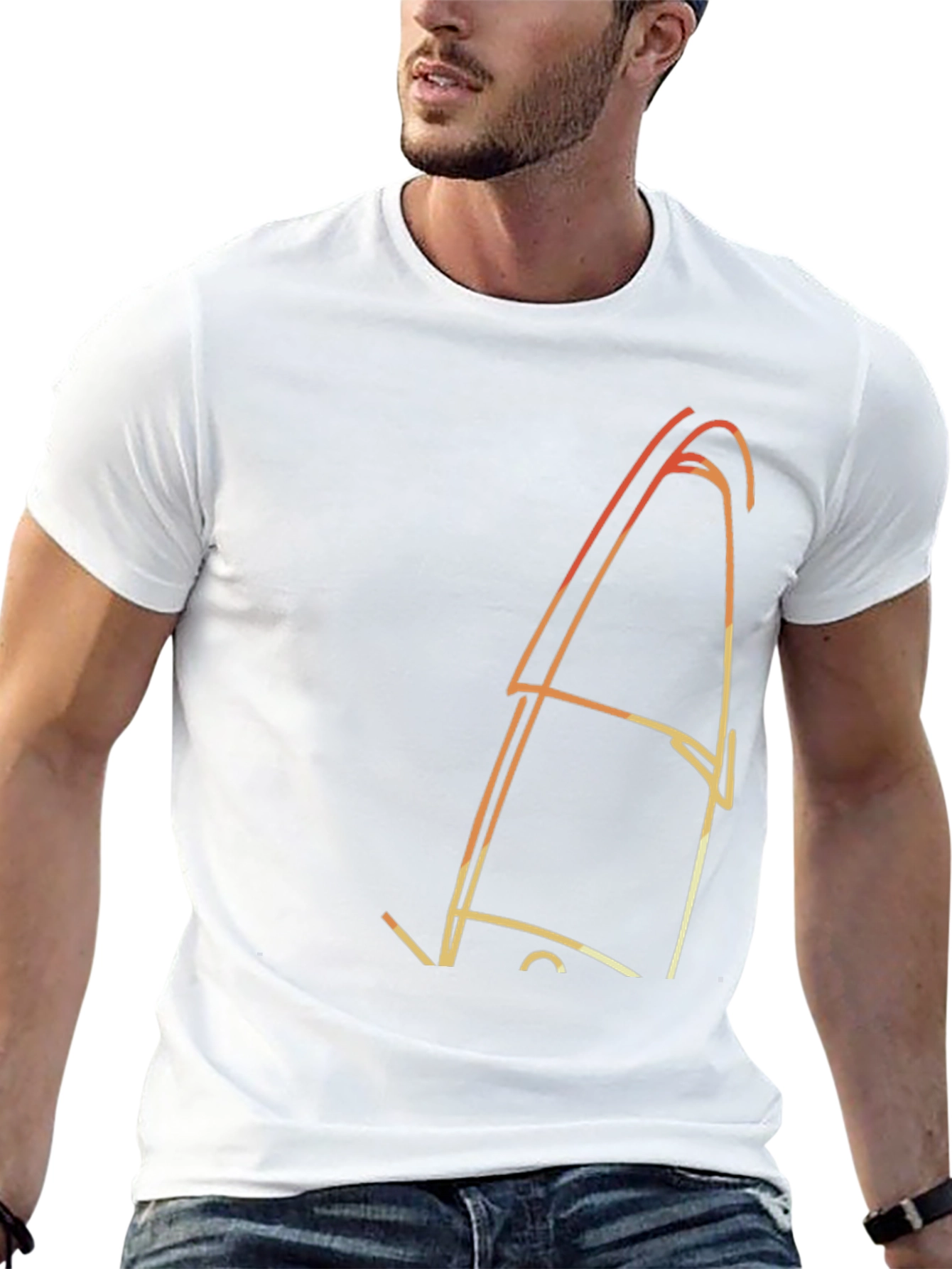Abstract Line Art Graphic Black Tee