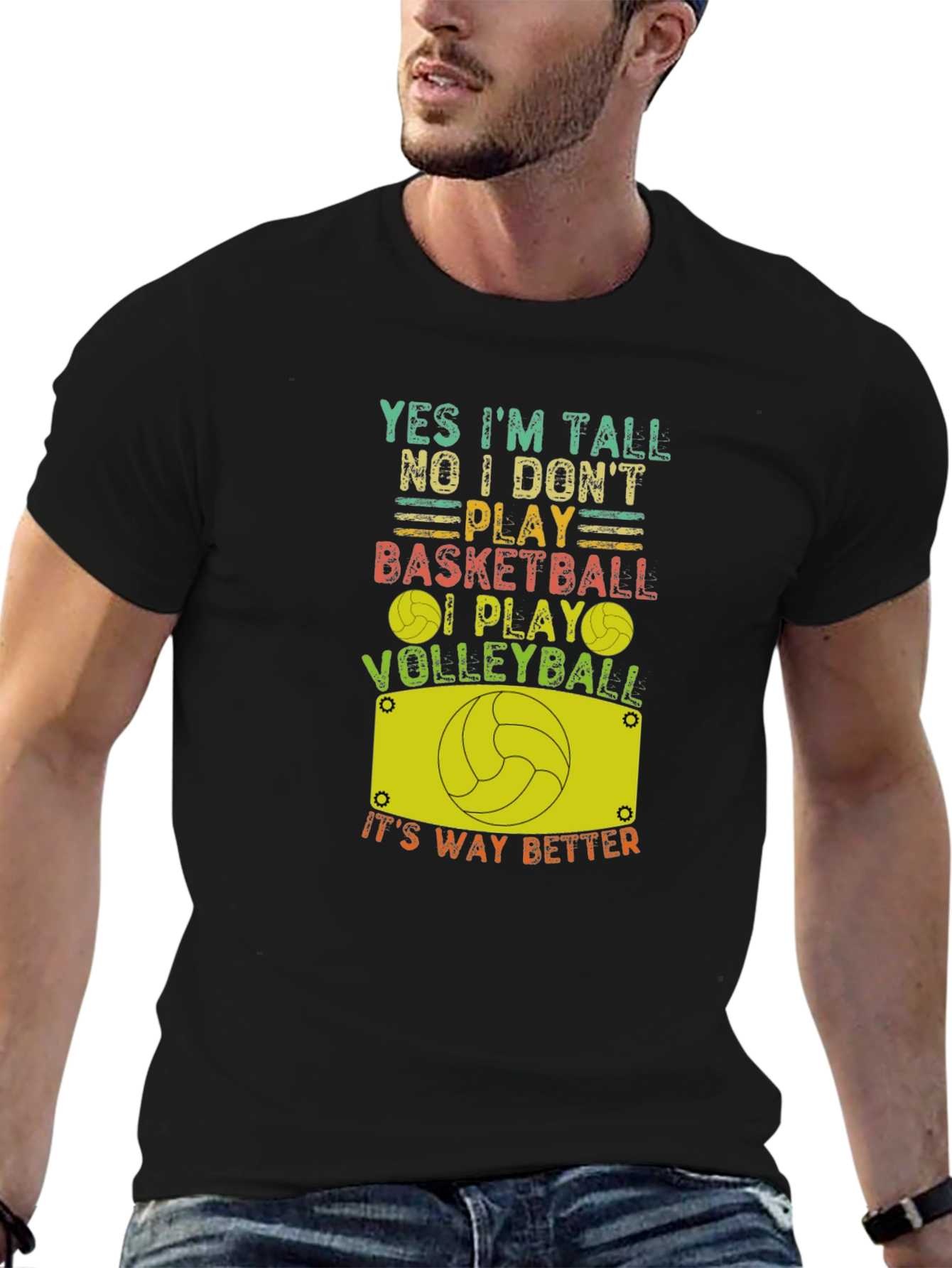 Funny Volleyball T-Shirt: Yes Im Tall