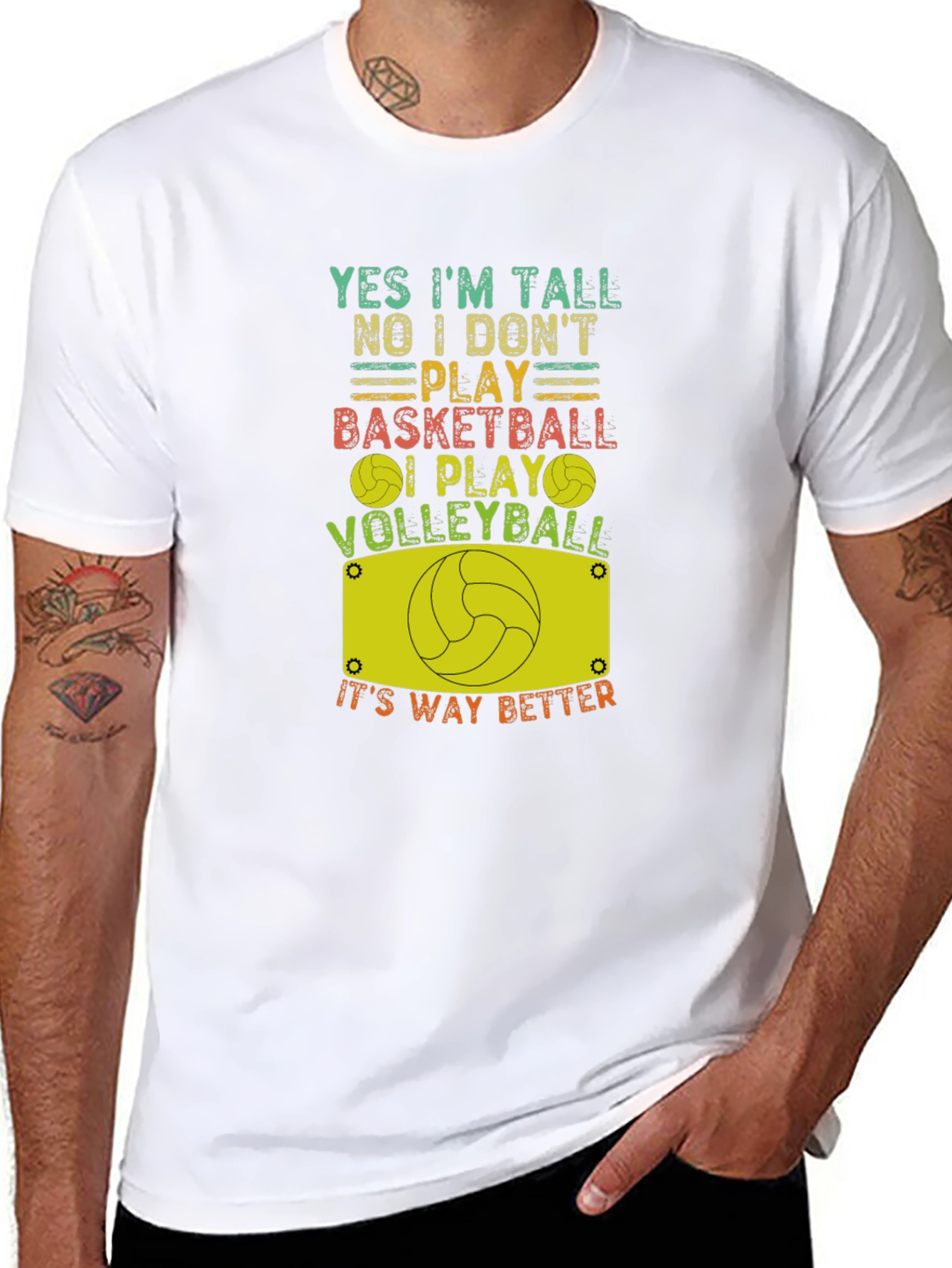 Funny Volleyball T-Shirt: Yes Im Tall