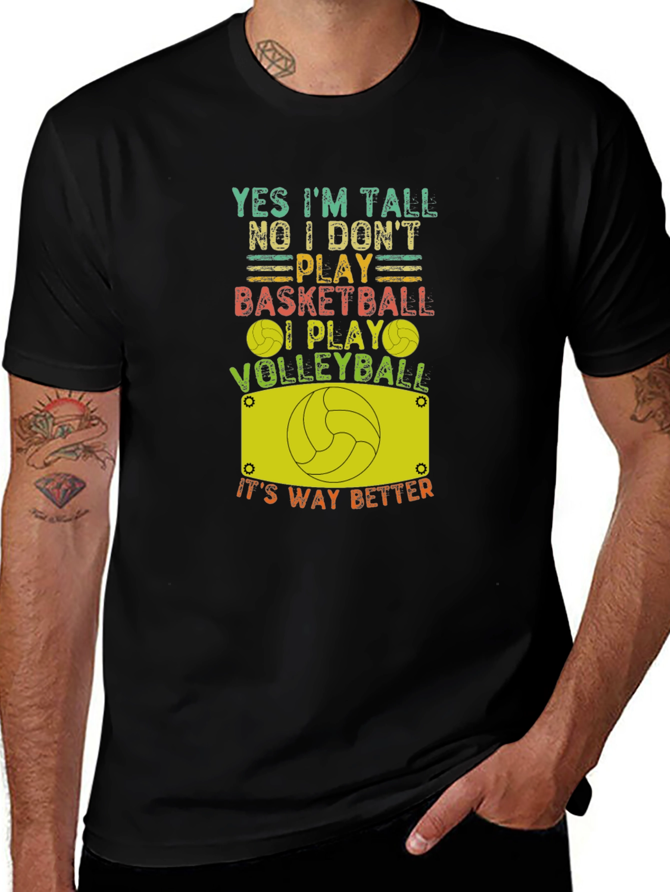 Funny Volleyball T-Shirt: Yes Im Tall