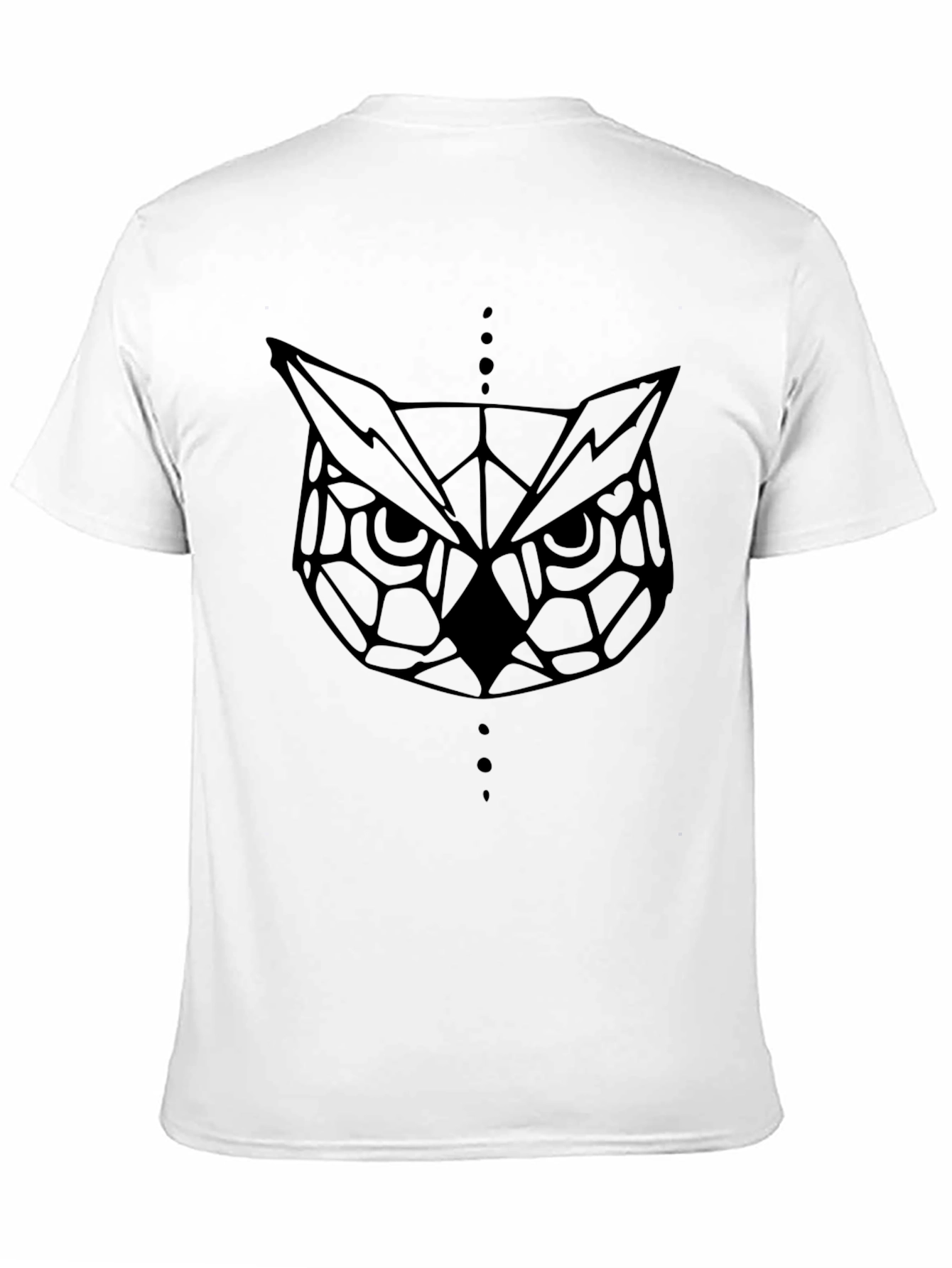 Geometric Owl Graphic Tee - Modern Black T-Shirt