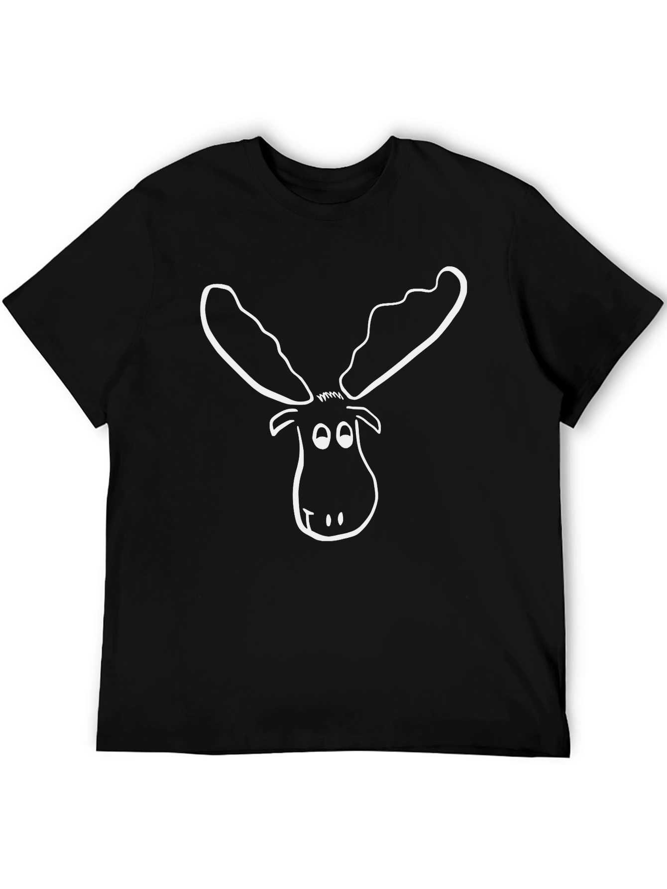 Funny Moose Graphic Tee - Black Casual T-Shirt