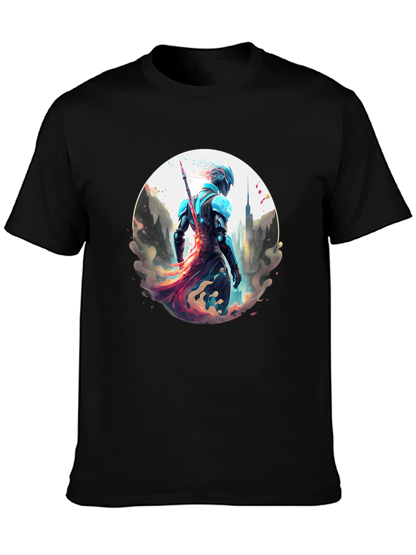 Futuristic Warrior Graphic T-Shirt